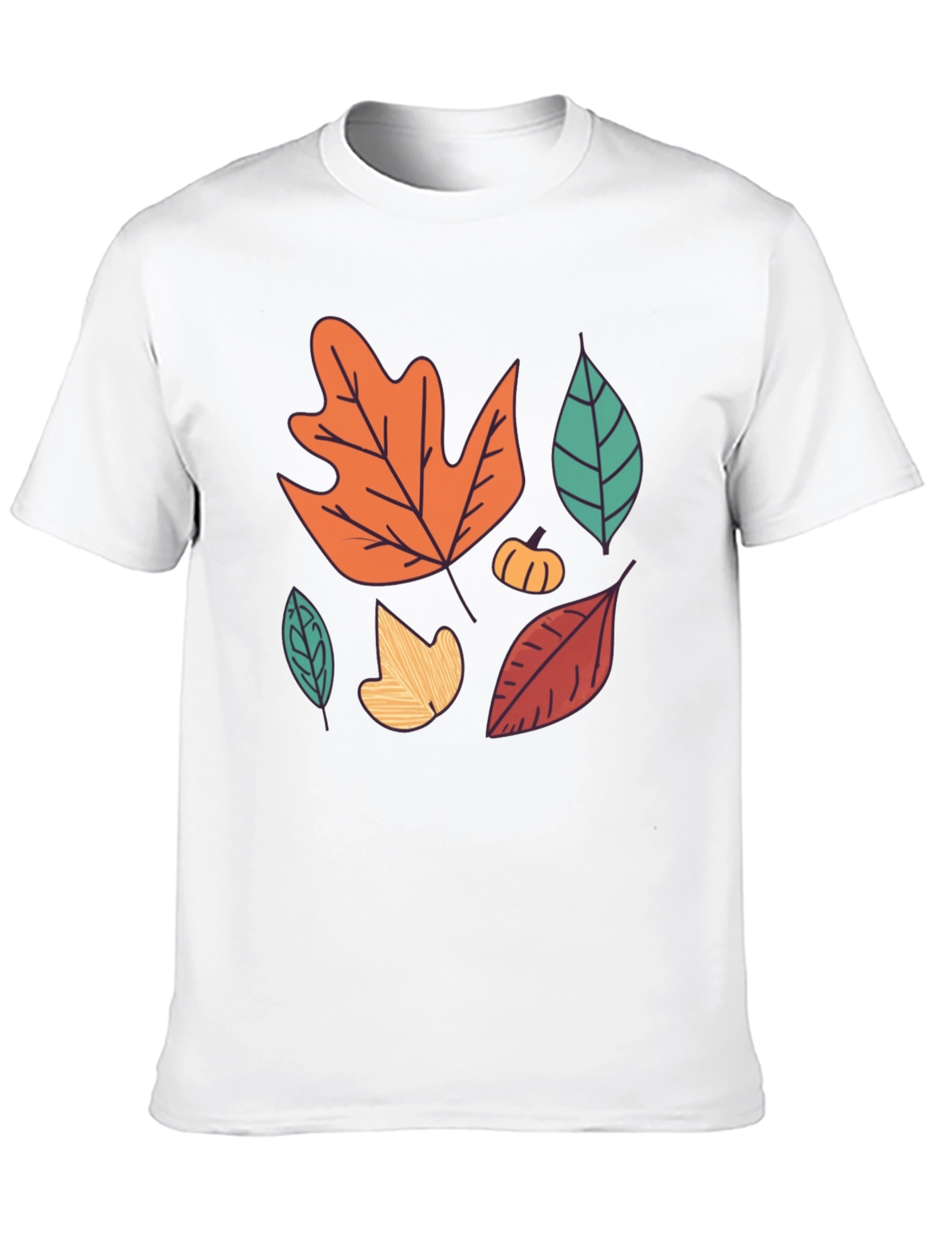 Black Autumn Leaves Graphic Tee - Fall Season Shirt view 10