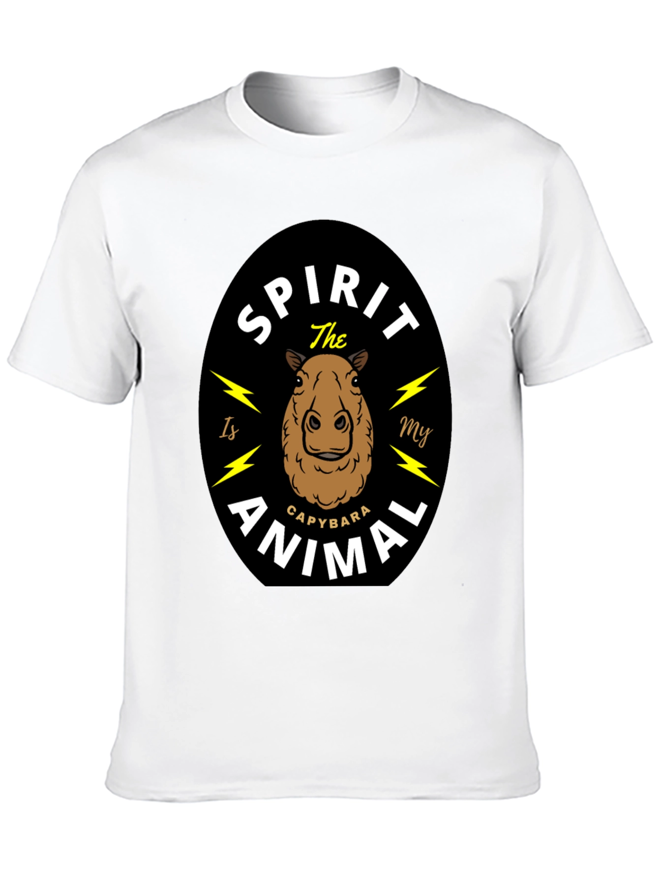Black Capybara Spirit Animal T-Shirt - Unisex Black Tee view 10