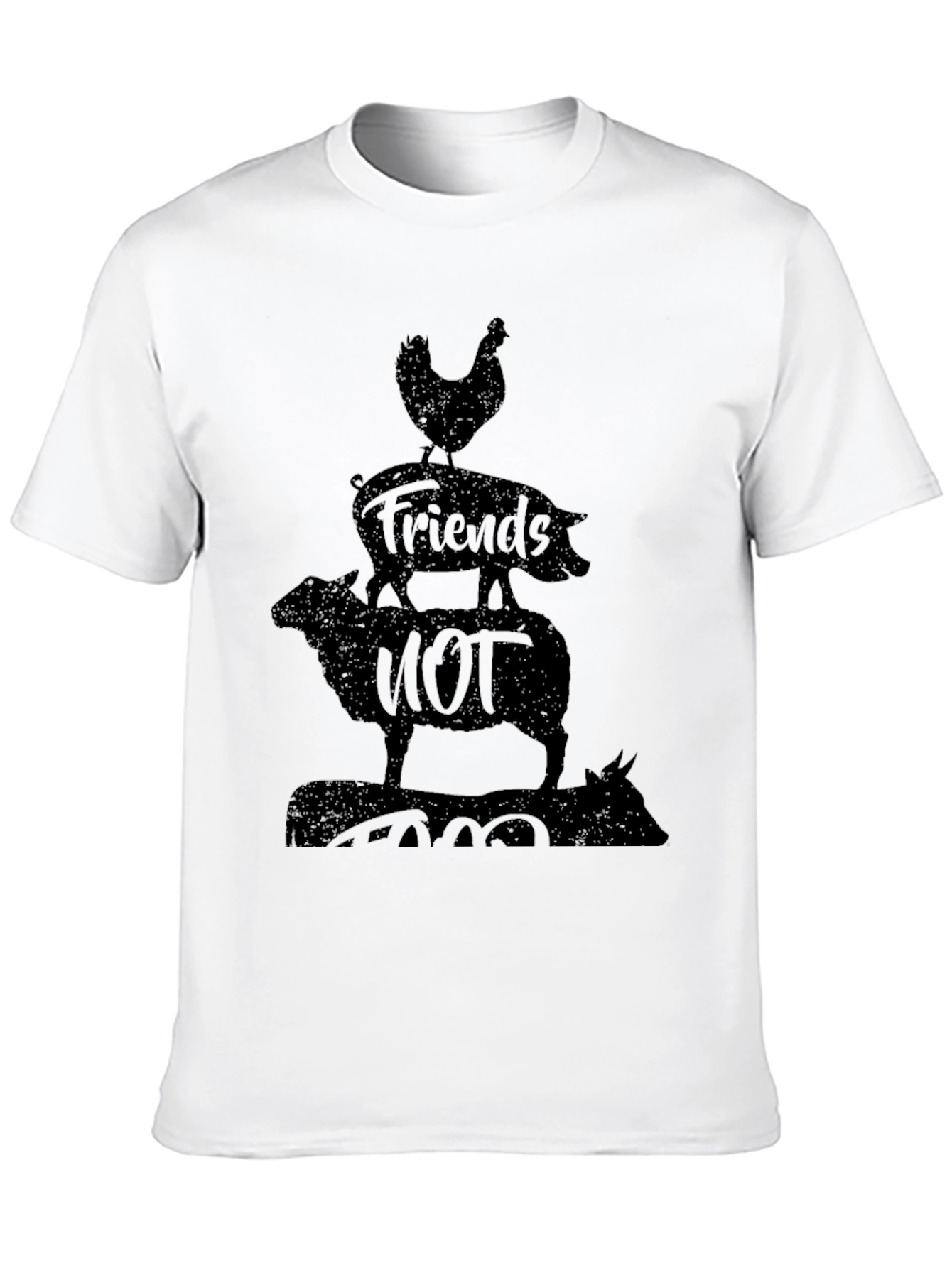 Black Vegan Friends Not Food T-Shirt view 10