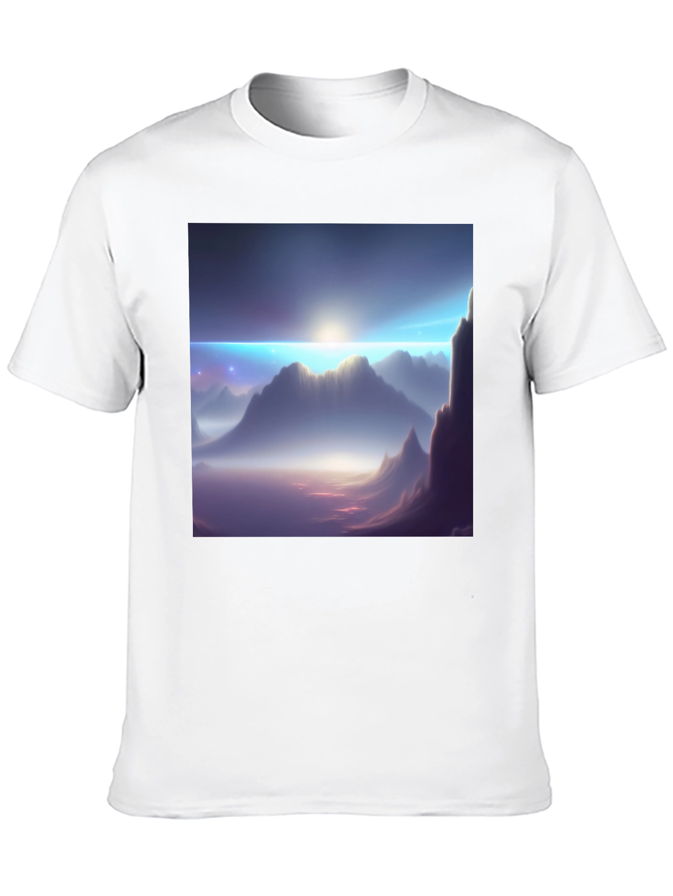 Black Mountainscape Graphic Tee - Black Cotton Blend view 10