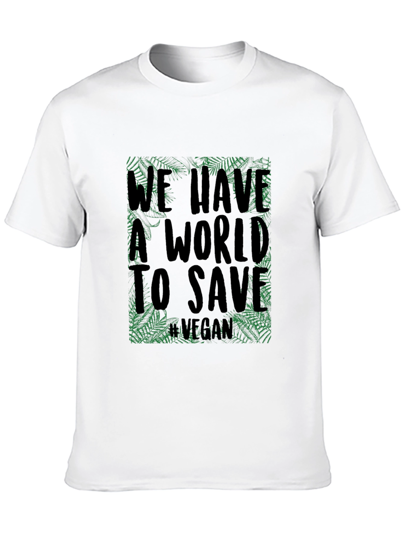 Black Vegan World Save Tee - Eco-Friendly Black T-Shirt view 10