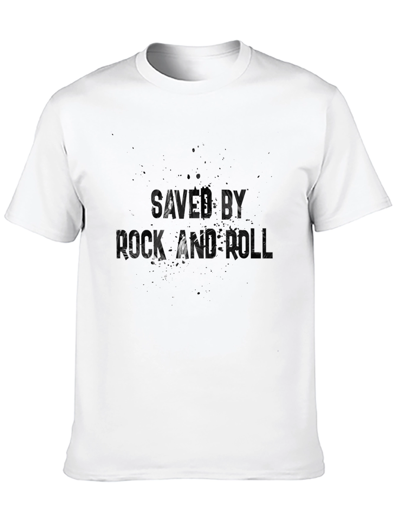 Black Saved By Rock and Roll Black T-Shirt view 10