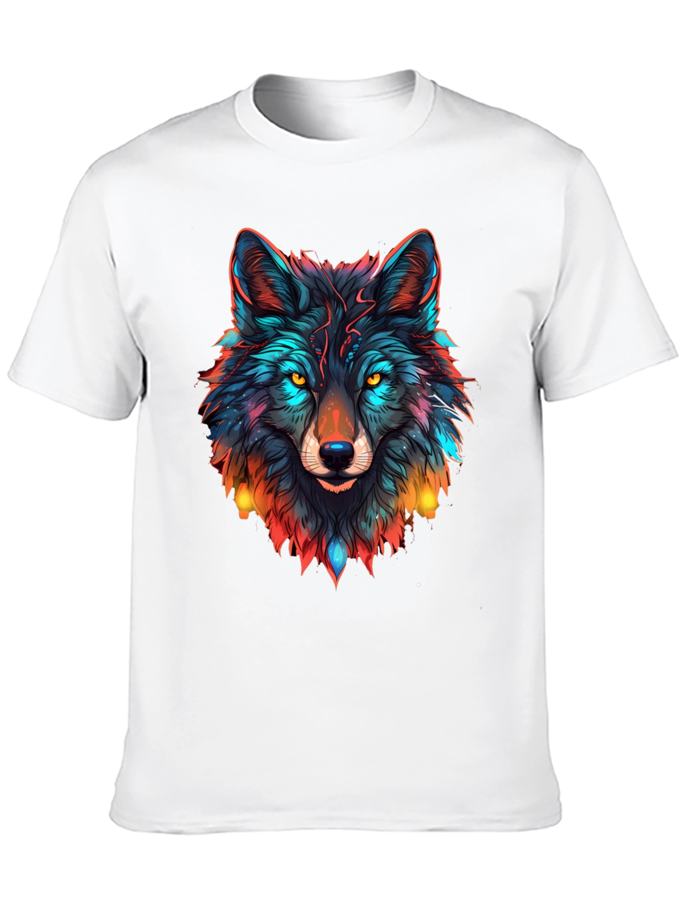 Black Wolf Graphic Black T-Shirt - Vibrant Animal Design view 10