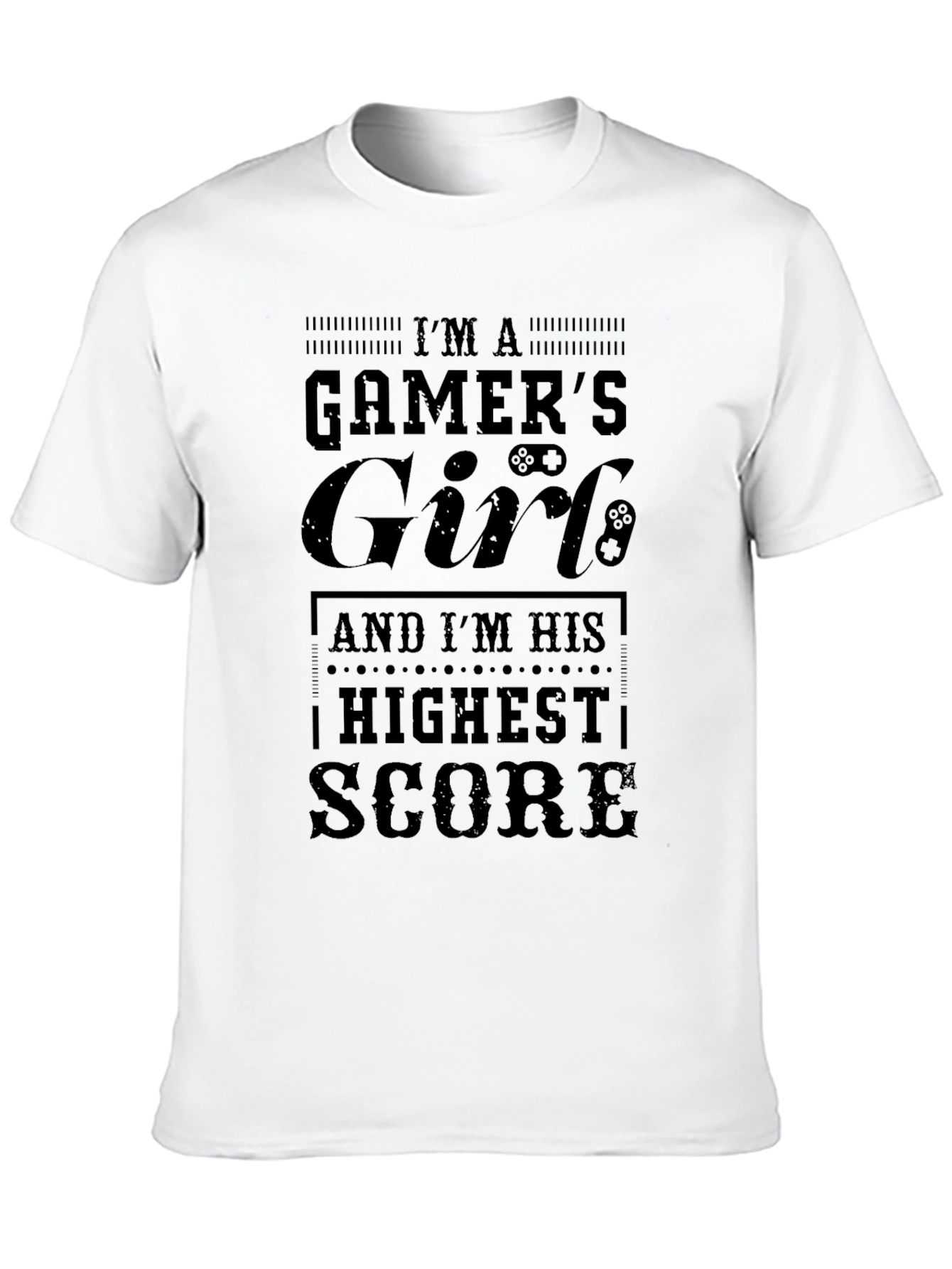 Black Gamer's Girl Graphic T-Shirt - Black Cotton Tee view 10