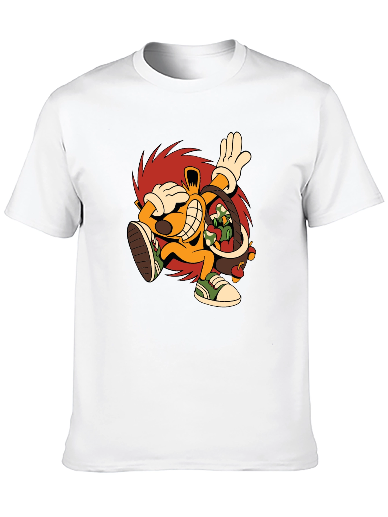 Black Cartoon Hedgehog Graphic Black T-Shirt view 10