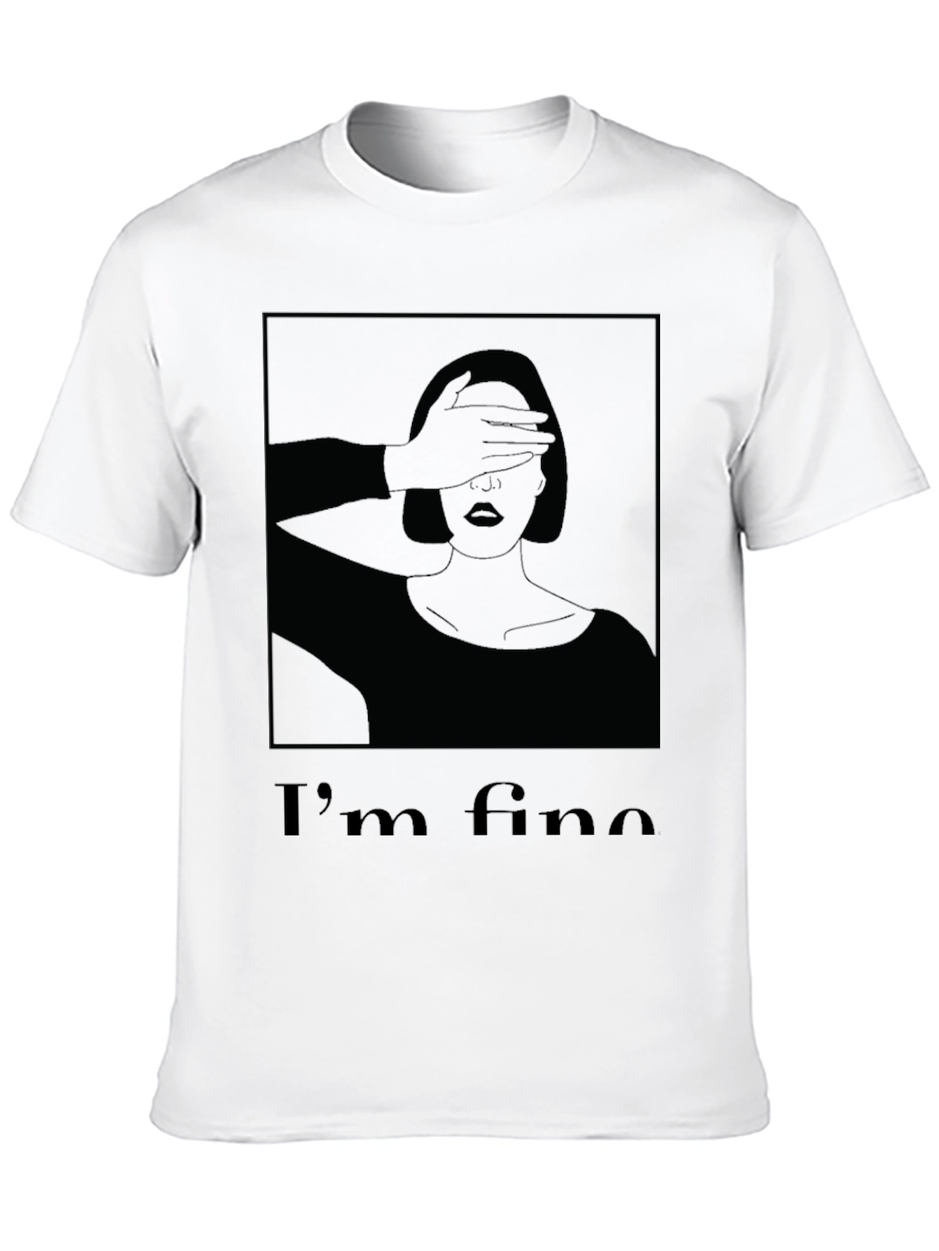 Black I'm Fine Graphic T-Shirt - Black view 10