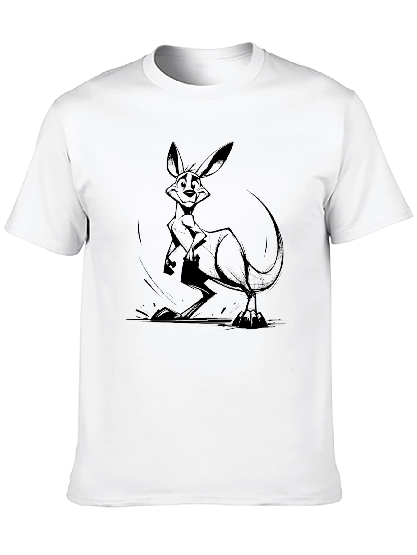 Black Kangaroo Graphic Tee - Black Cotton T-Shirt view 10
