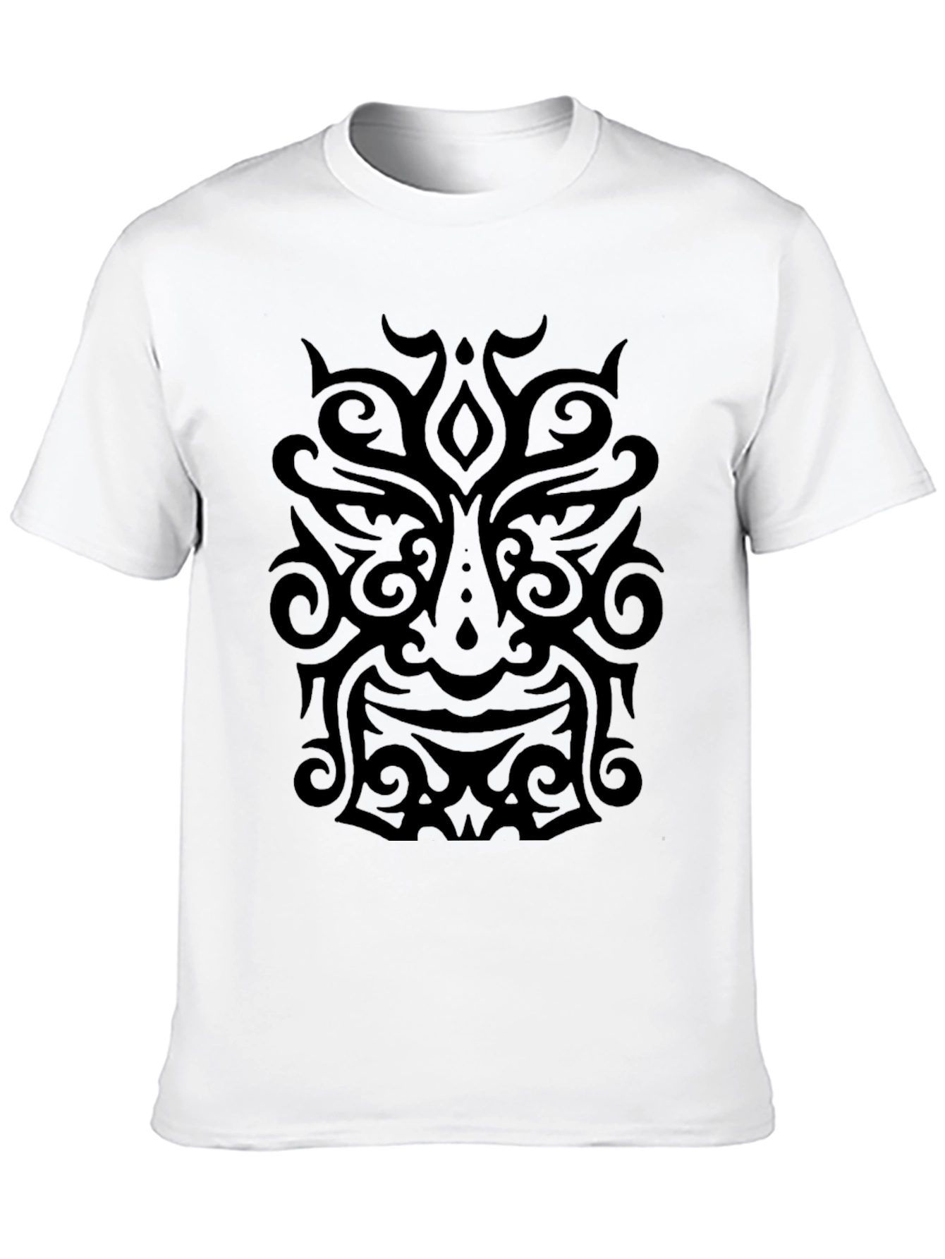 Black Tribal Mask Graphic Black T-Shirt view 10