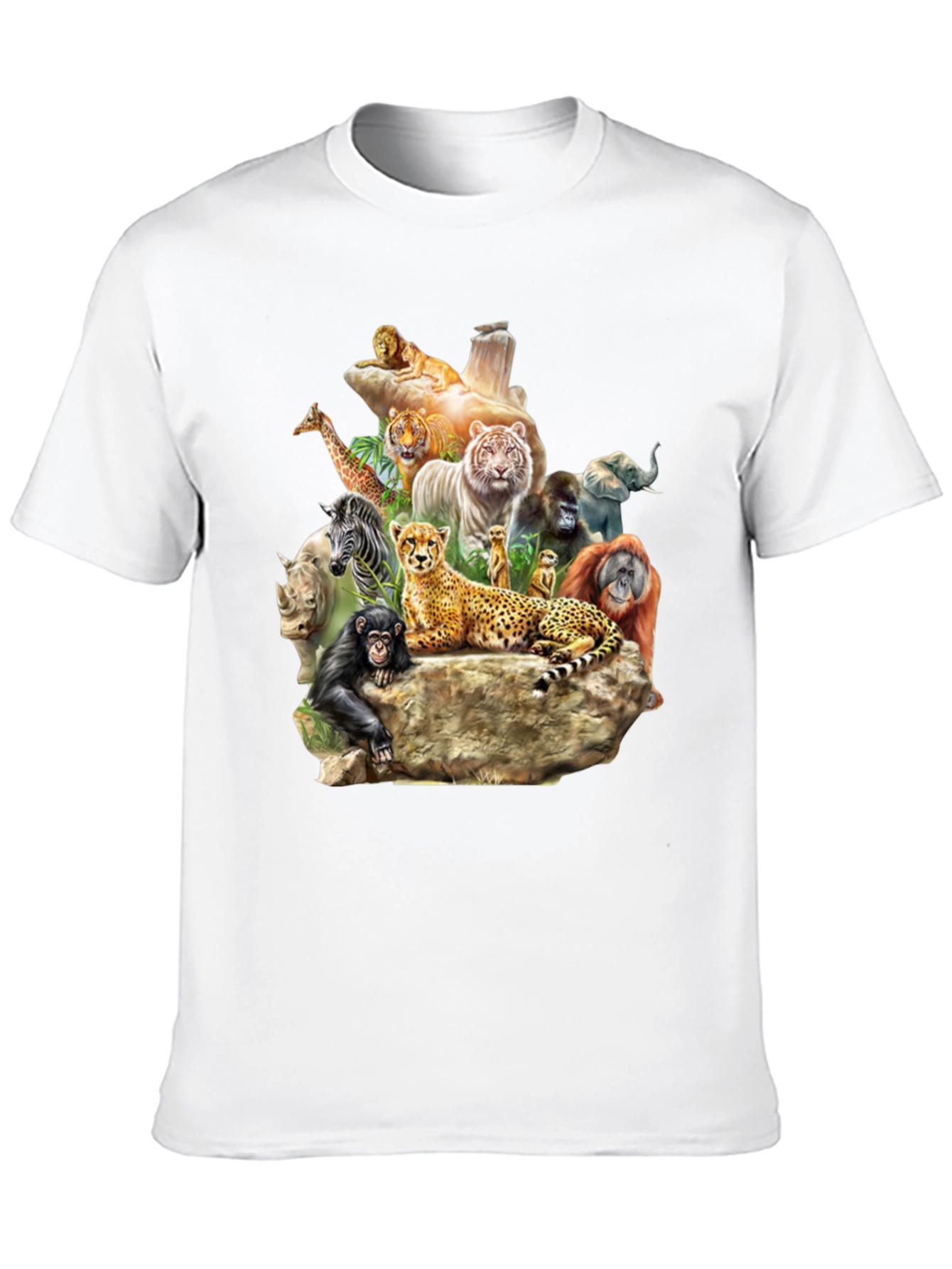 Black Wildlife Animals Graphic T-Shirt - Black view 10