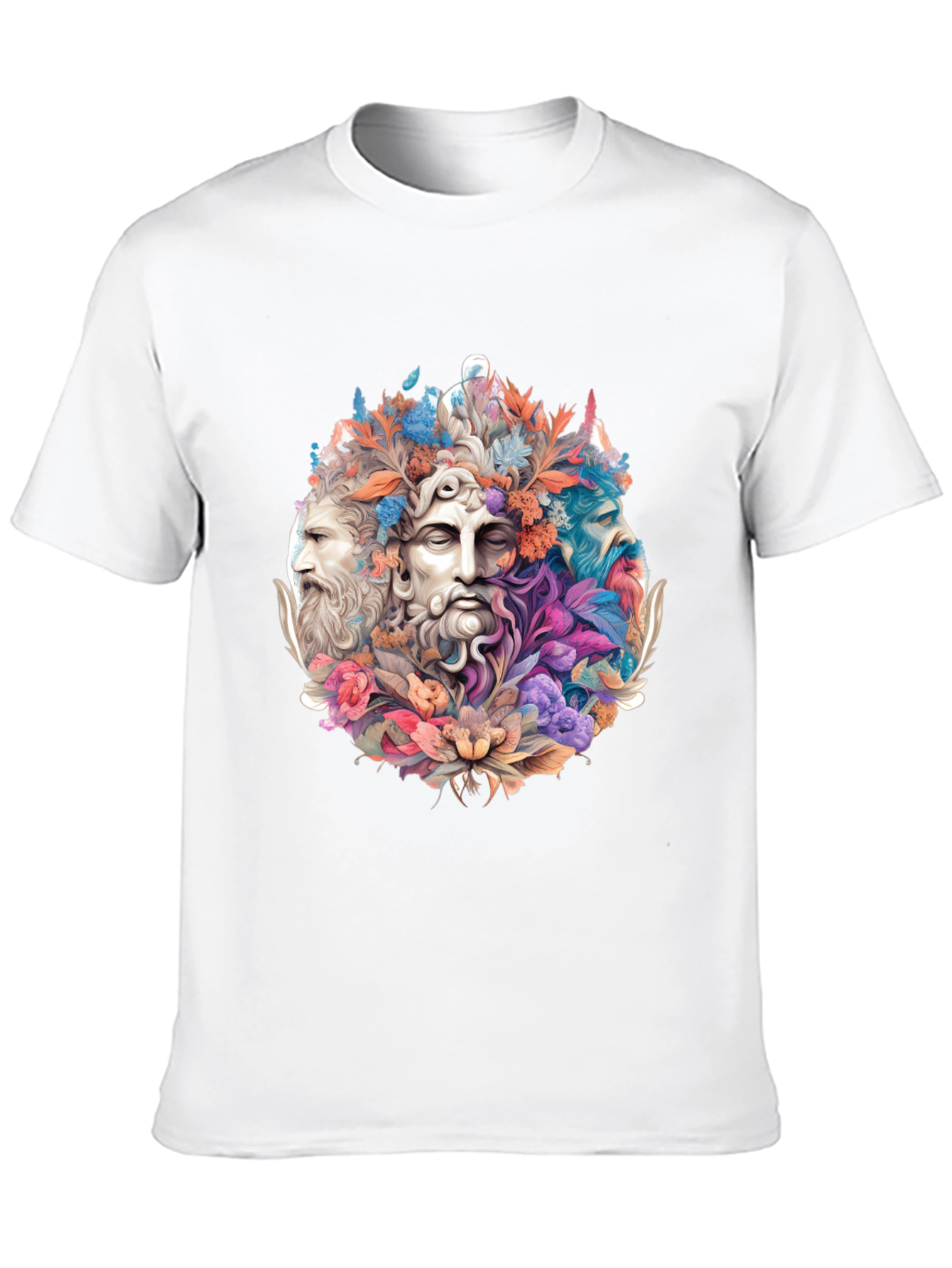 Black Floral Bust T-Shirt - Artistic Design view 10