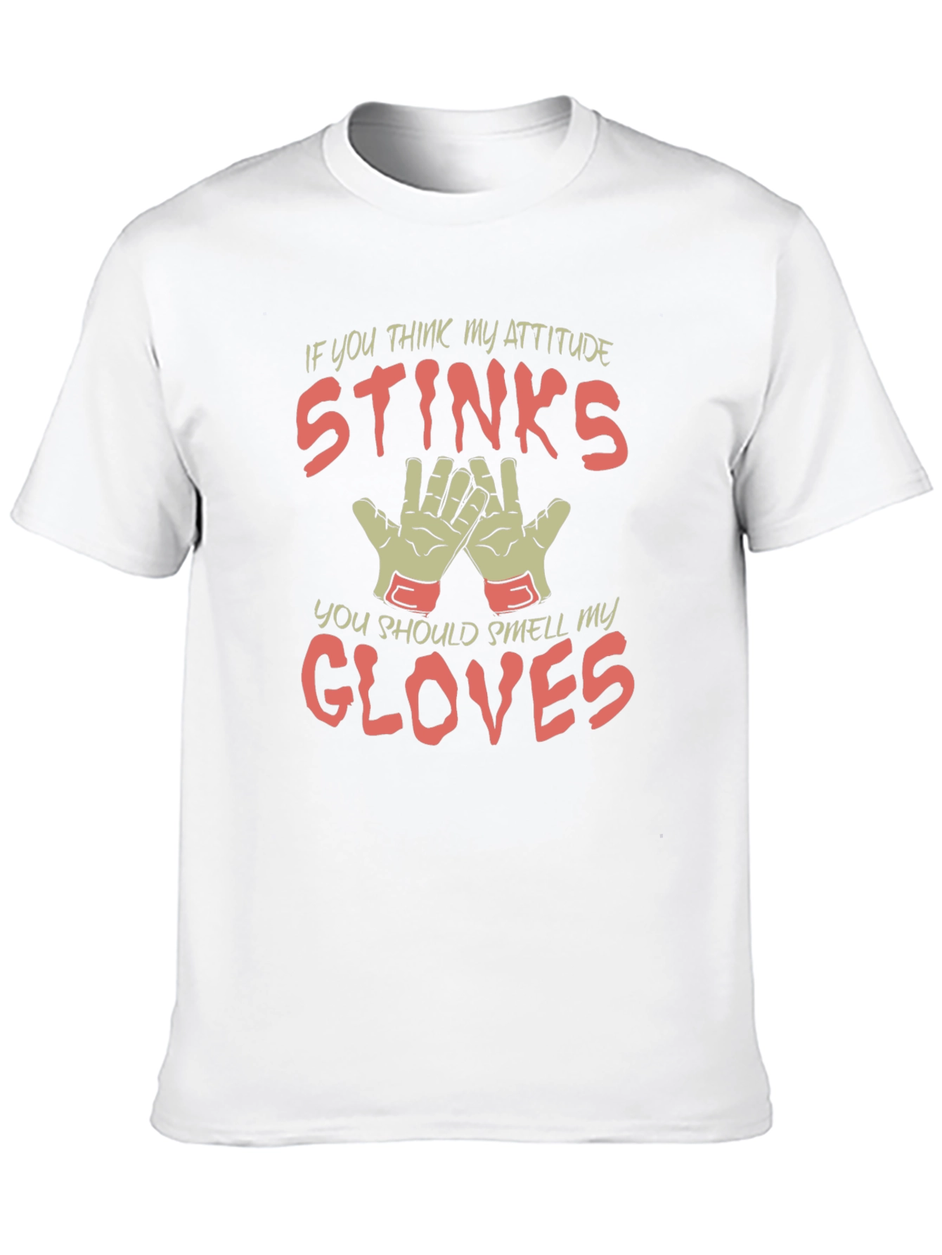 Black Attitude Stinks Gloves Graphic Tee - Unisex view 10