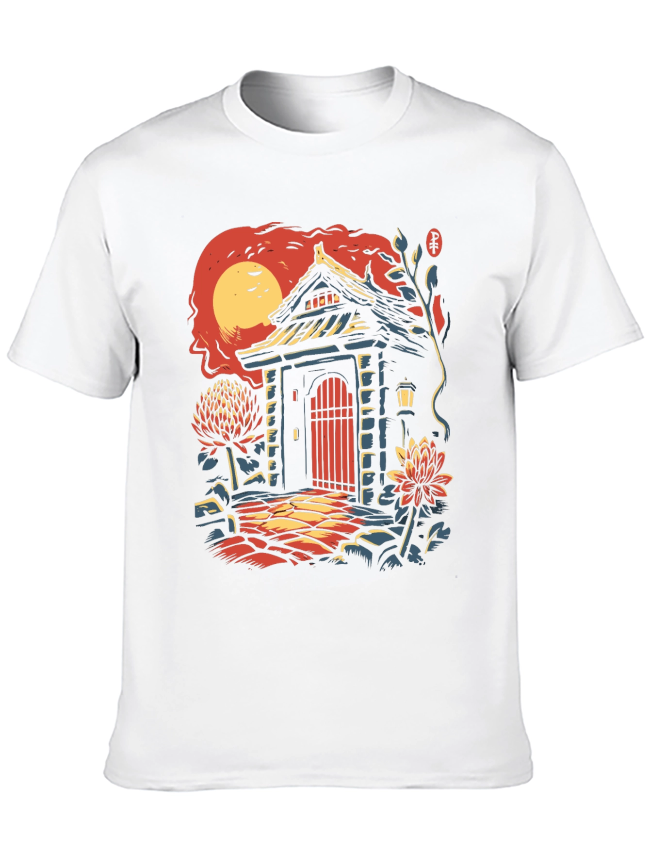 Black Japanese Gate T-Shirt - Unique Graphic Tee view 10