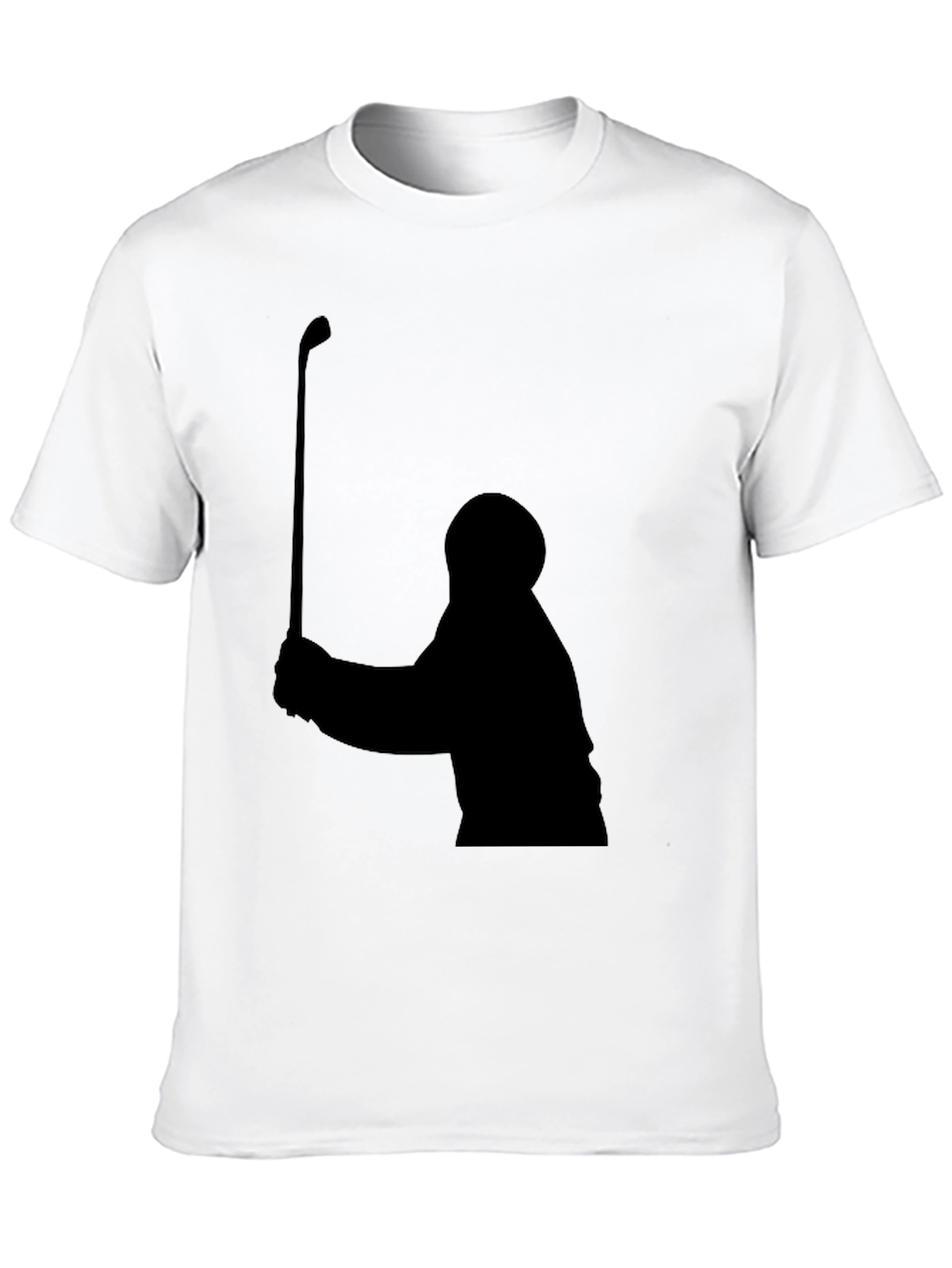 Black Golfer Silhouette Black T-Shirt view 10