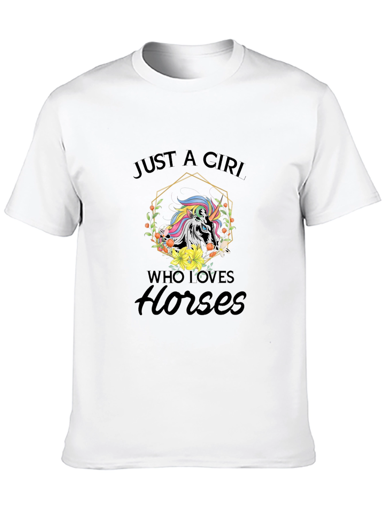 Black Just a Girl Who Loves Horses Black T-Shirt view 10