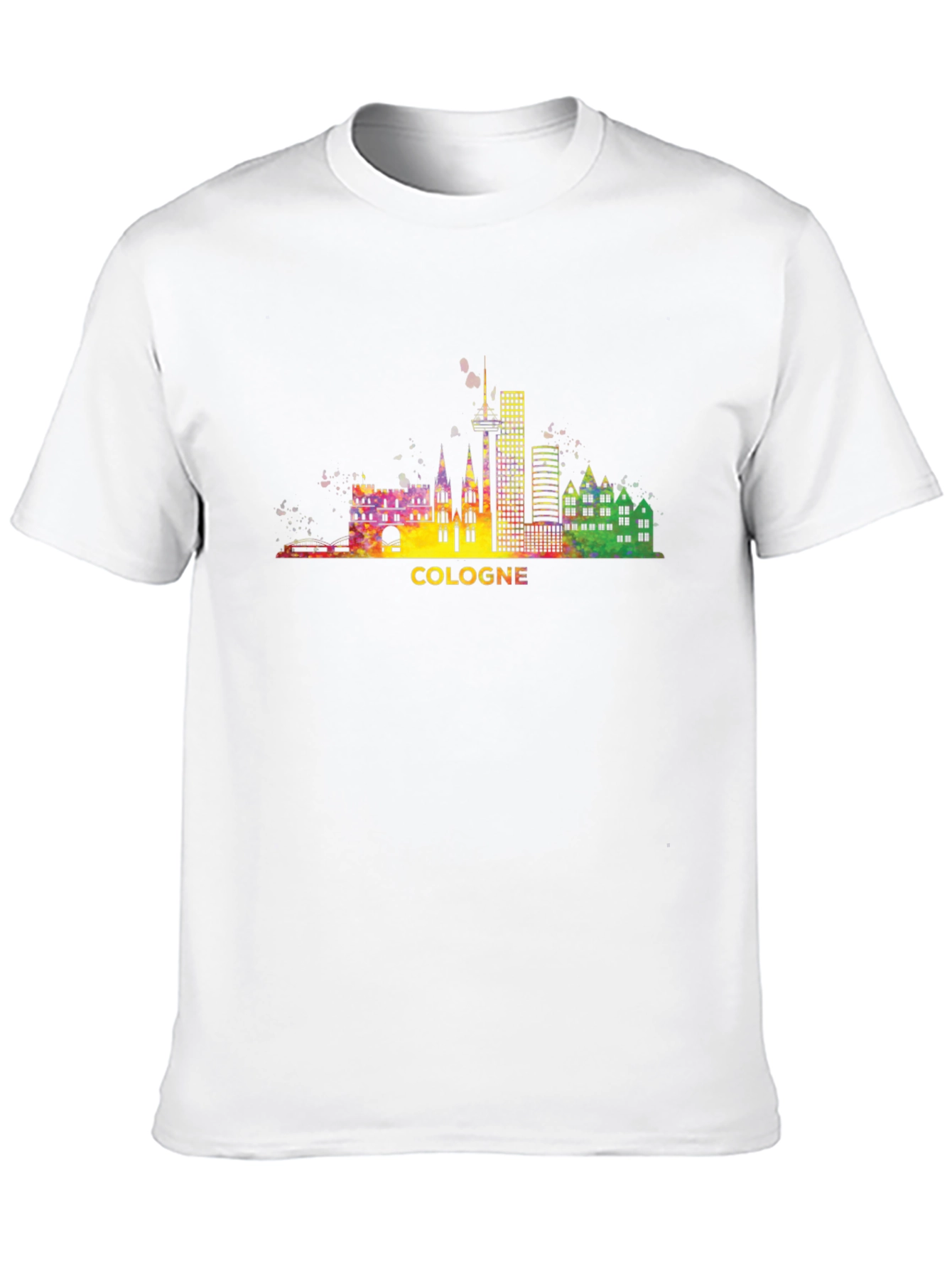 Black Cologne Germany Skyline T-Shirt - Vibrant Cityscape Design view 10