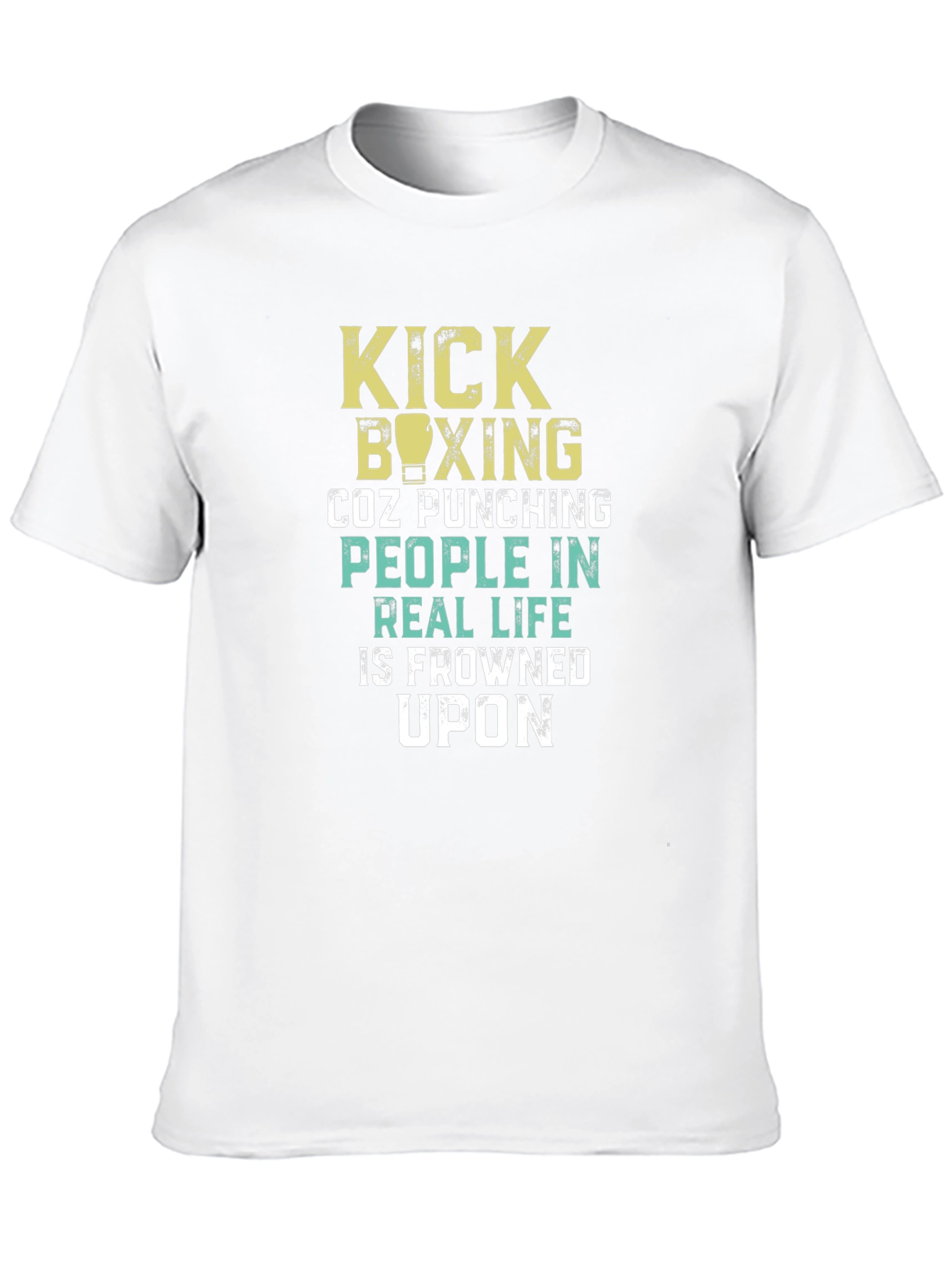 Black Kick Boxing Graphic T-Shirt - Punching People is Frowned Upon view 10