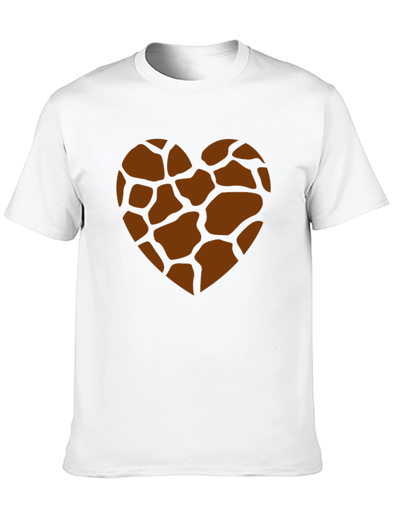 Black Giraffe Print Heart Graphic Tee - Trendy Casual Shirt view 10