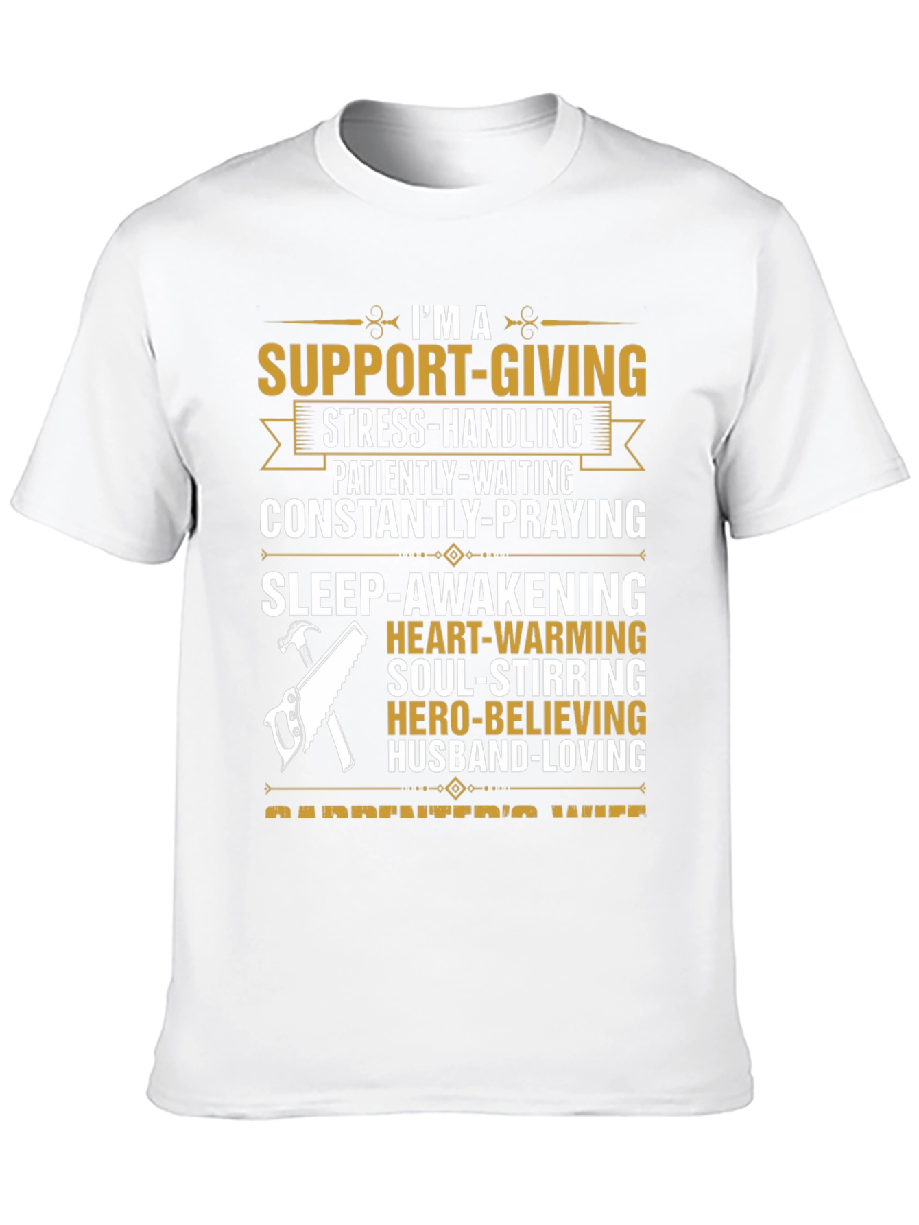 Black Carpenter's Wife T-Shirt: Support-Giving, Loving Design view 10