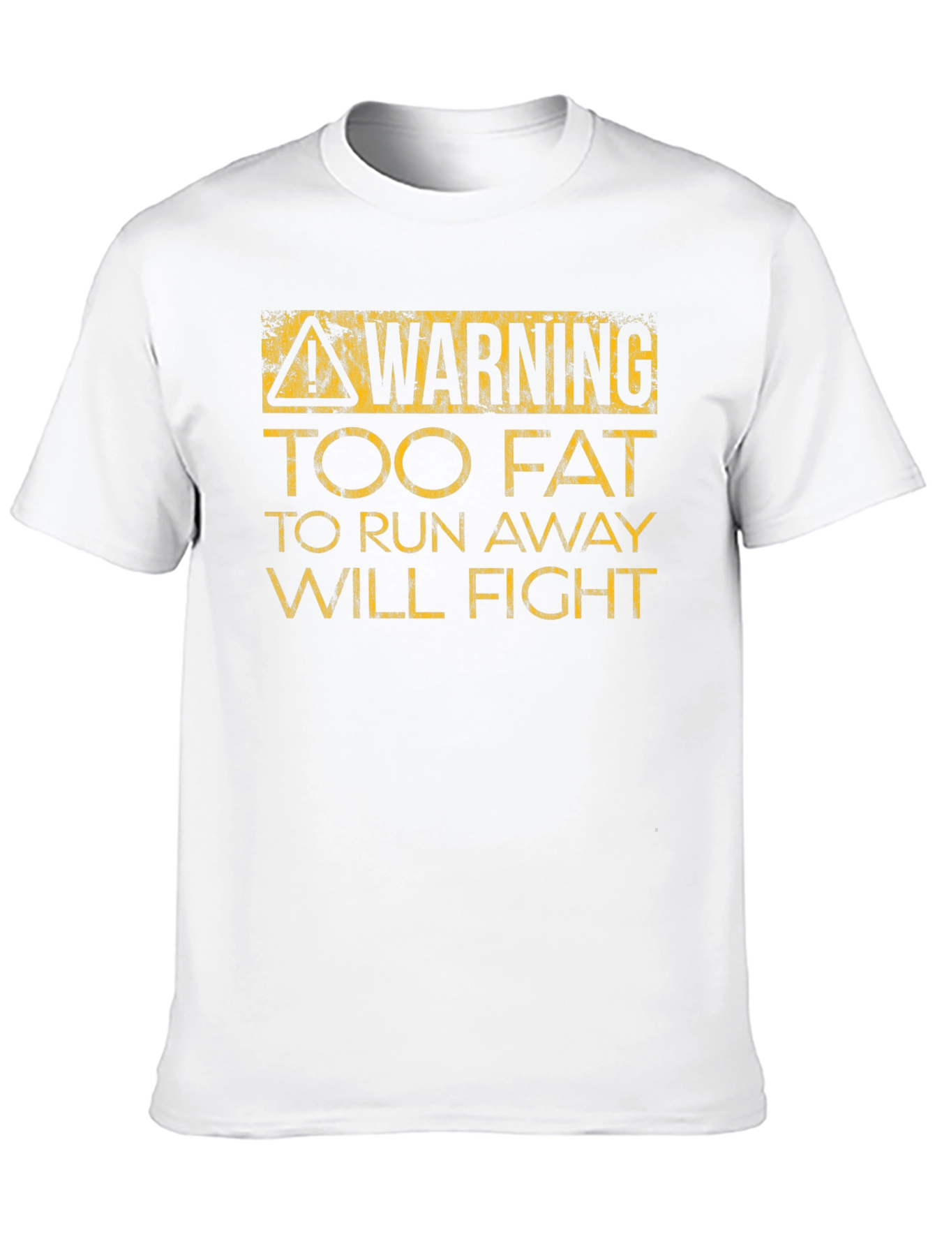 Black Warning Too Fat to Run T-Shirt - Funny Graphic Tee view 10