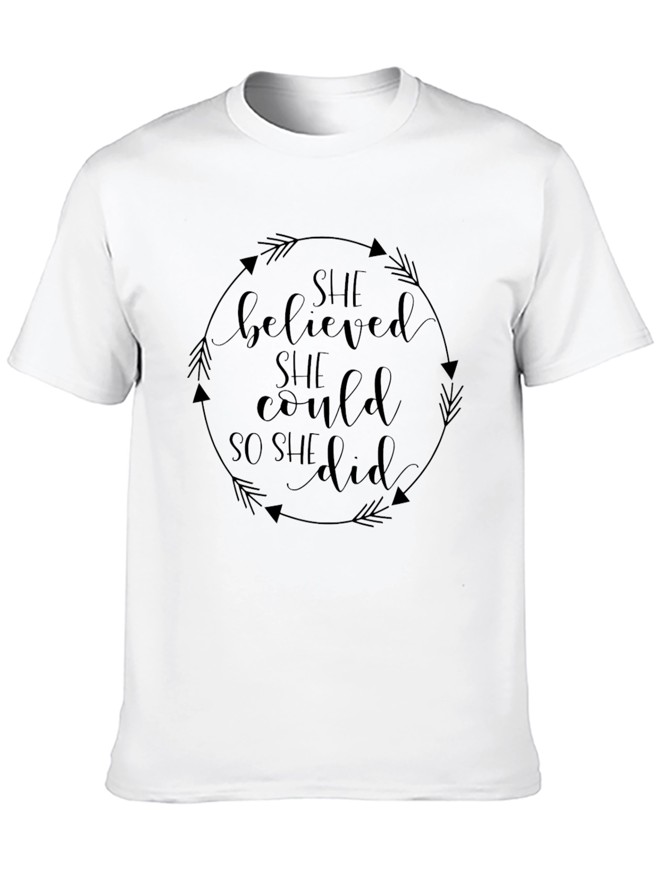 Black She Believed She Could Black T-Shirt view 10