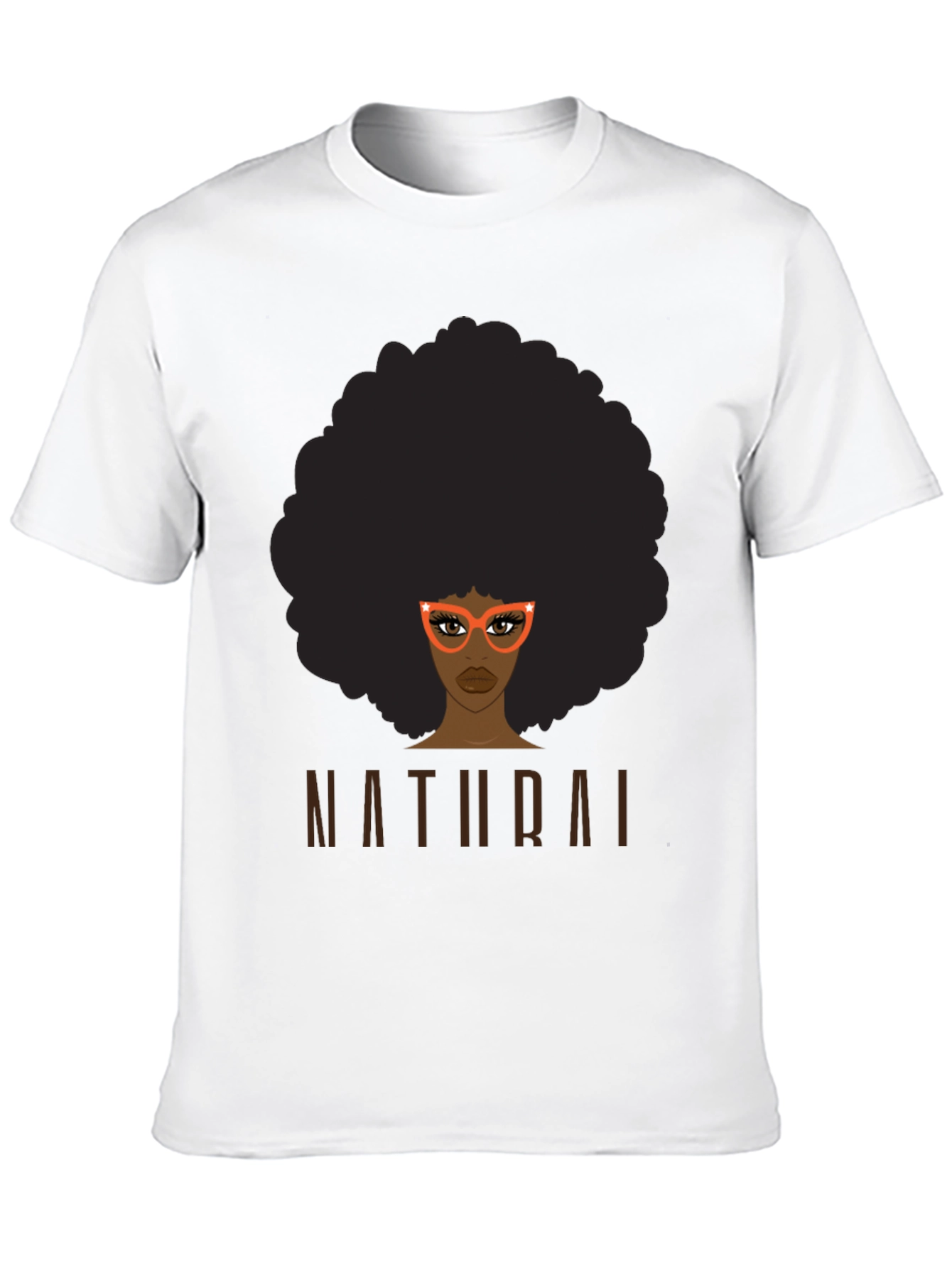 Black Natural Afro Graphic Tee - Unisex Black T-Shirt view 10