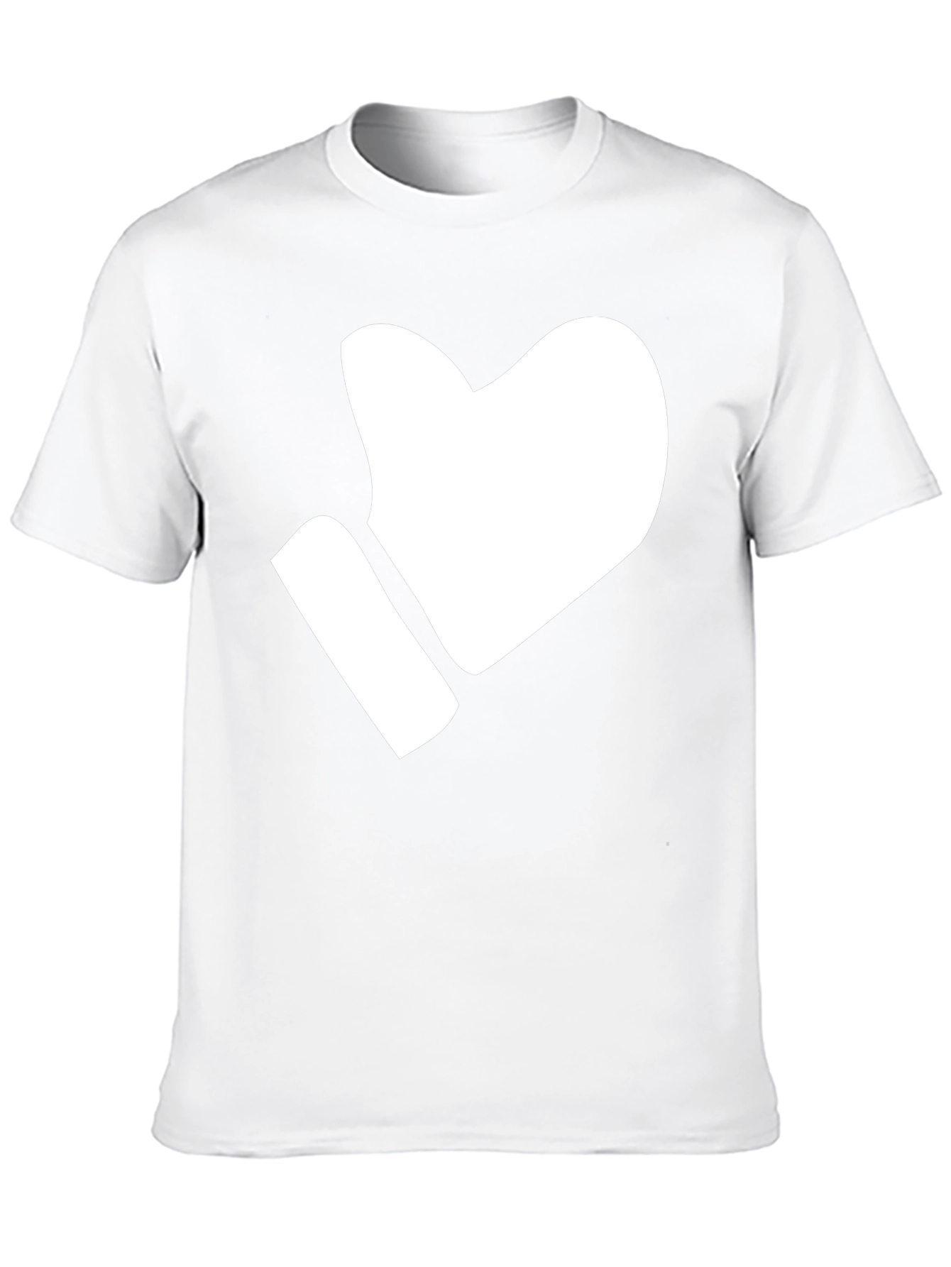 Black I Heart T-Shirt - Black Casual Tee with White Graphic view 10