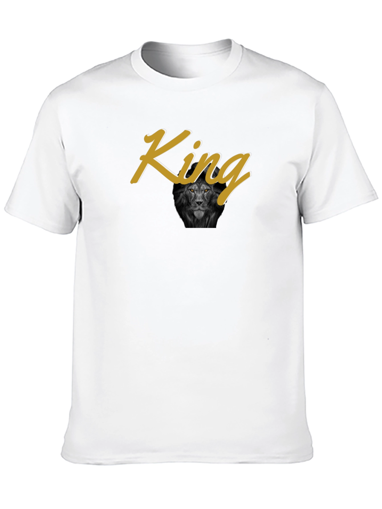 Black King Lion Graphic Print Black T-Shirt view 10