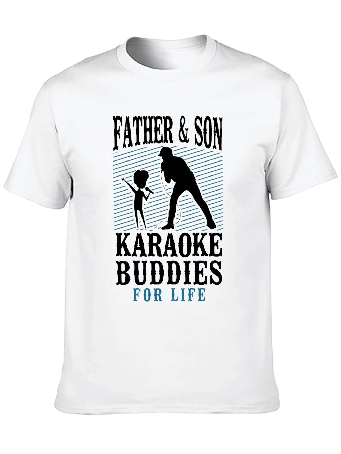 Black Father & Son Karaoke Buddies Black T-Shirt view 10