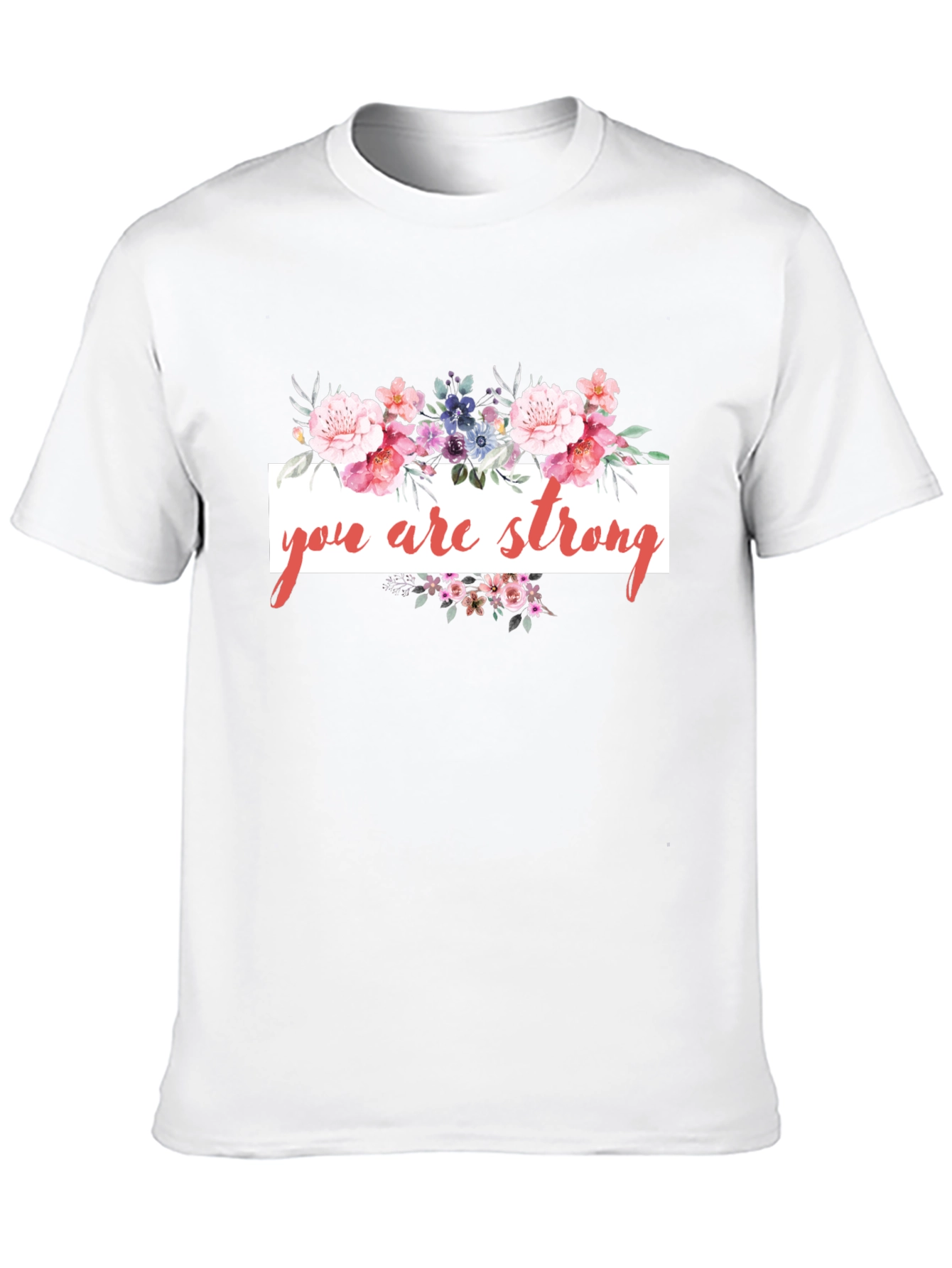 Black Floral 'You Are Strong' Black T-Shirt view 10