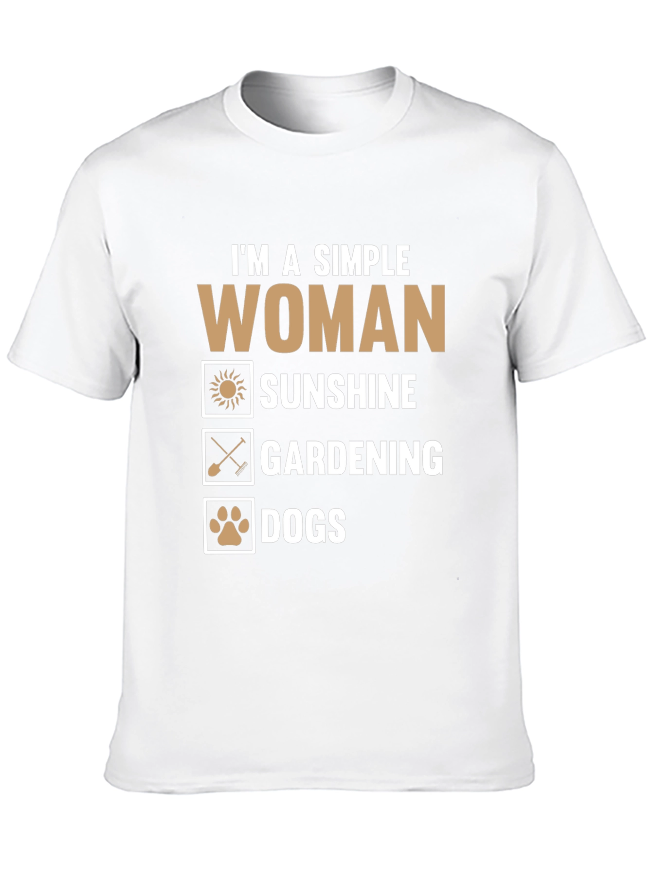 Black Simple Woman T-Shirt - Sunshine, Gardening, Dogs view 10