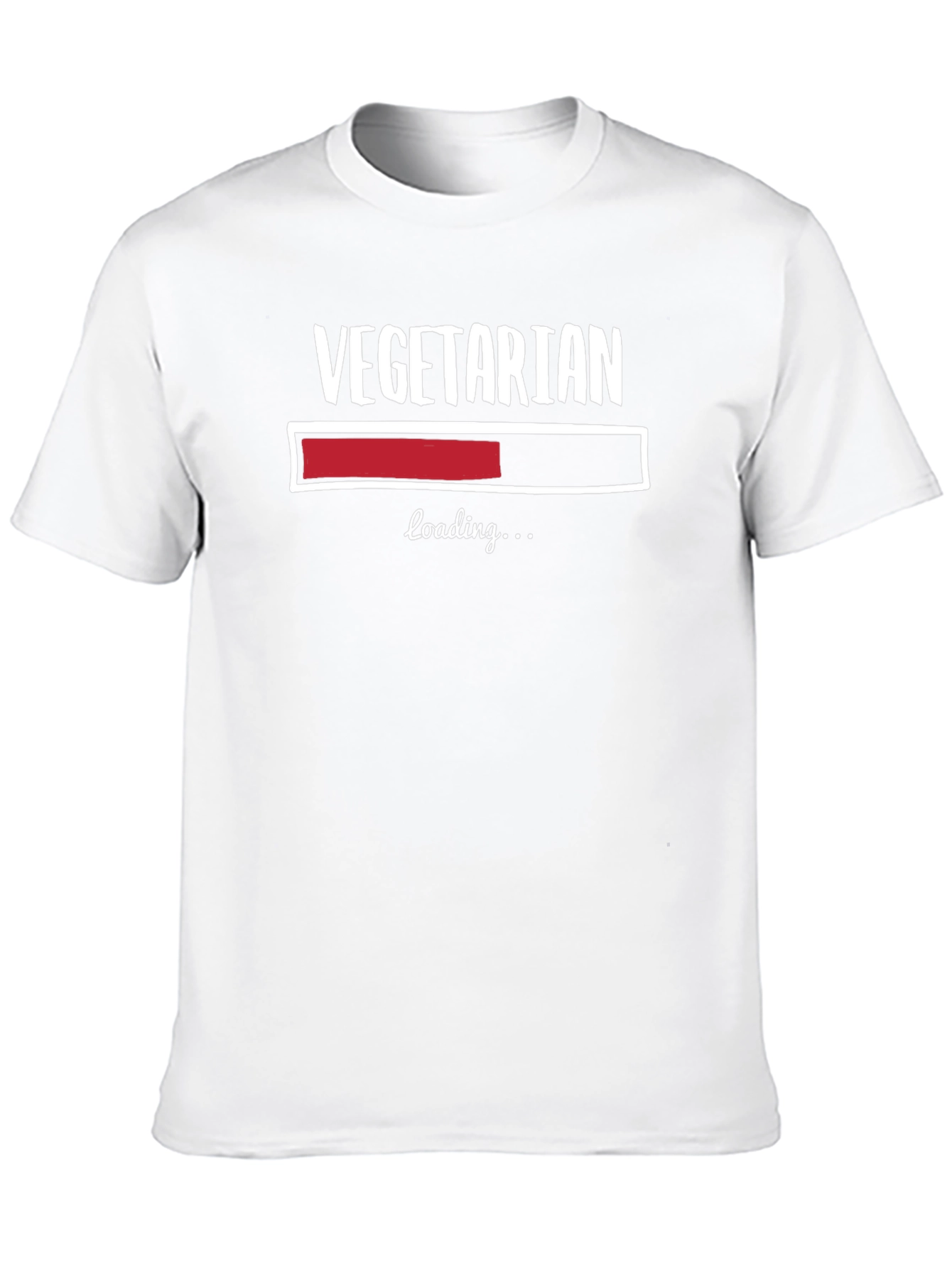Black Vegetarian Loading Funny Graphic T-Shirt view 10