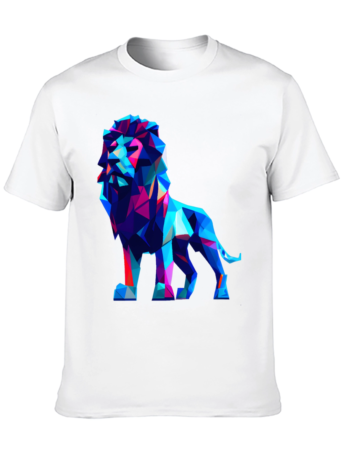 Black Geometric Lion Graphic Tee - Modern Art Shirt view 10