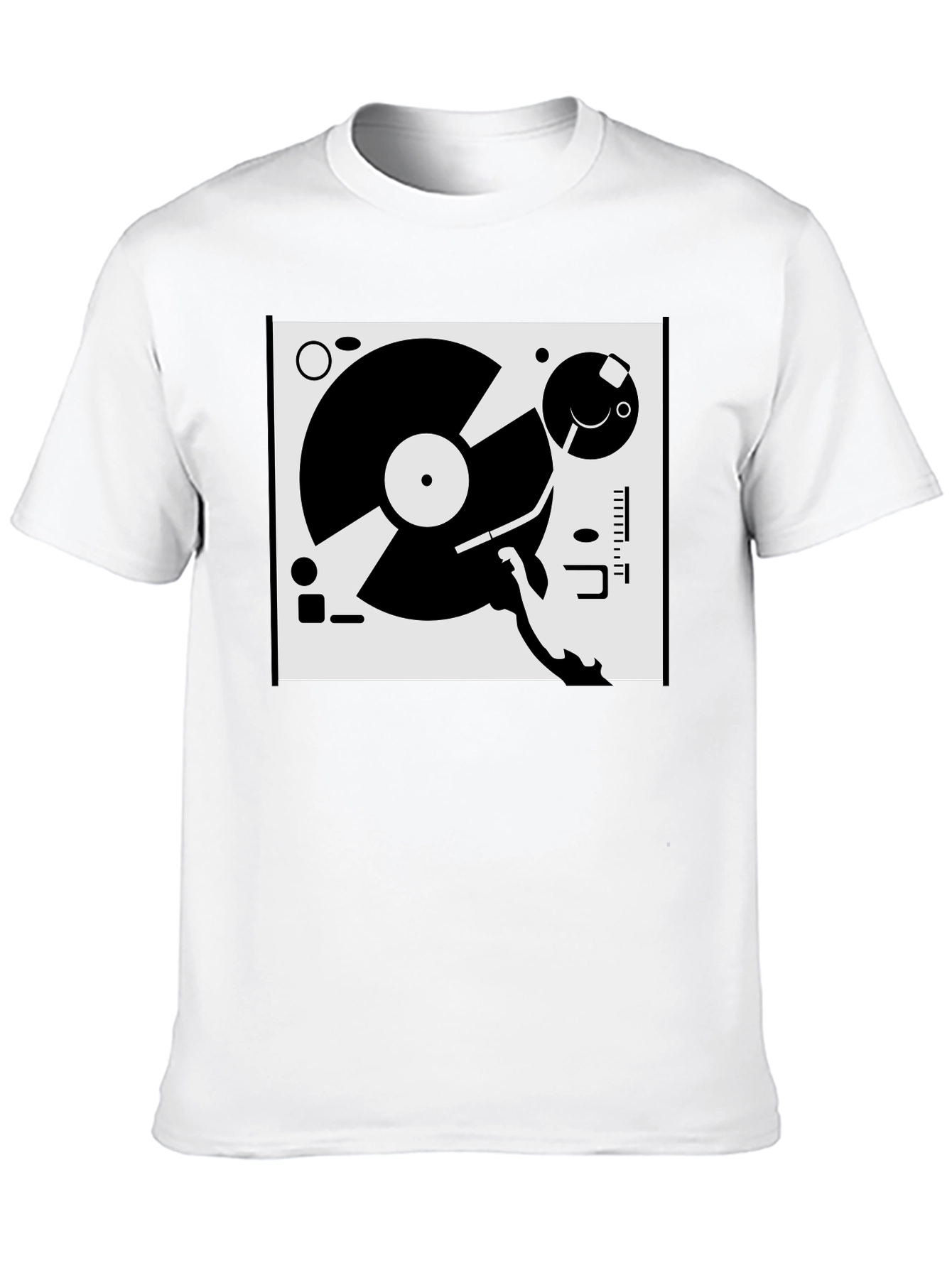 Black Retro Turntable Graphic Tee - Black view 10