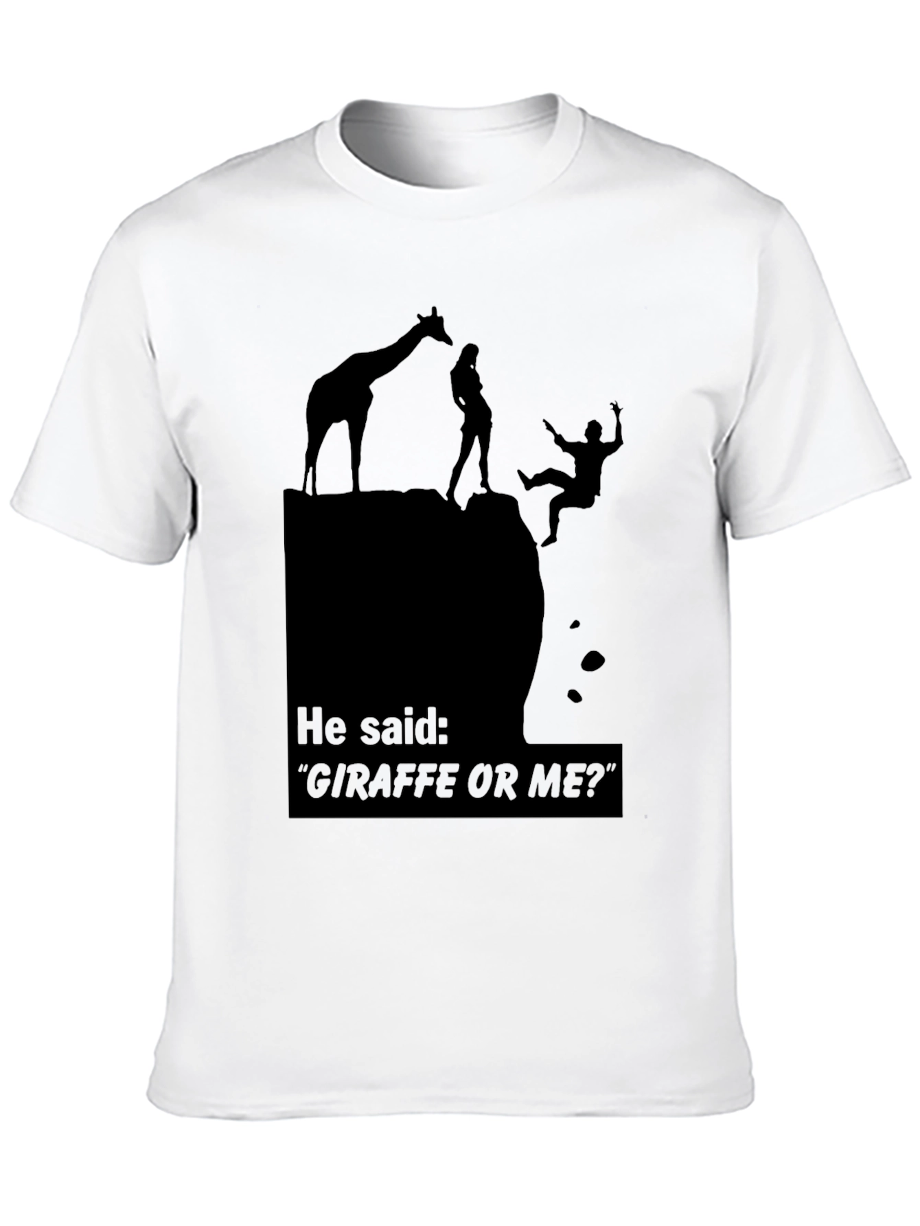 Black Giraffe or Me Funny Graphic T-Shirt view 10