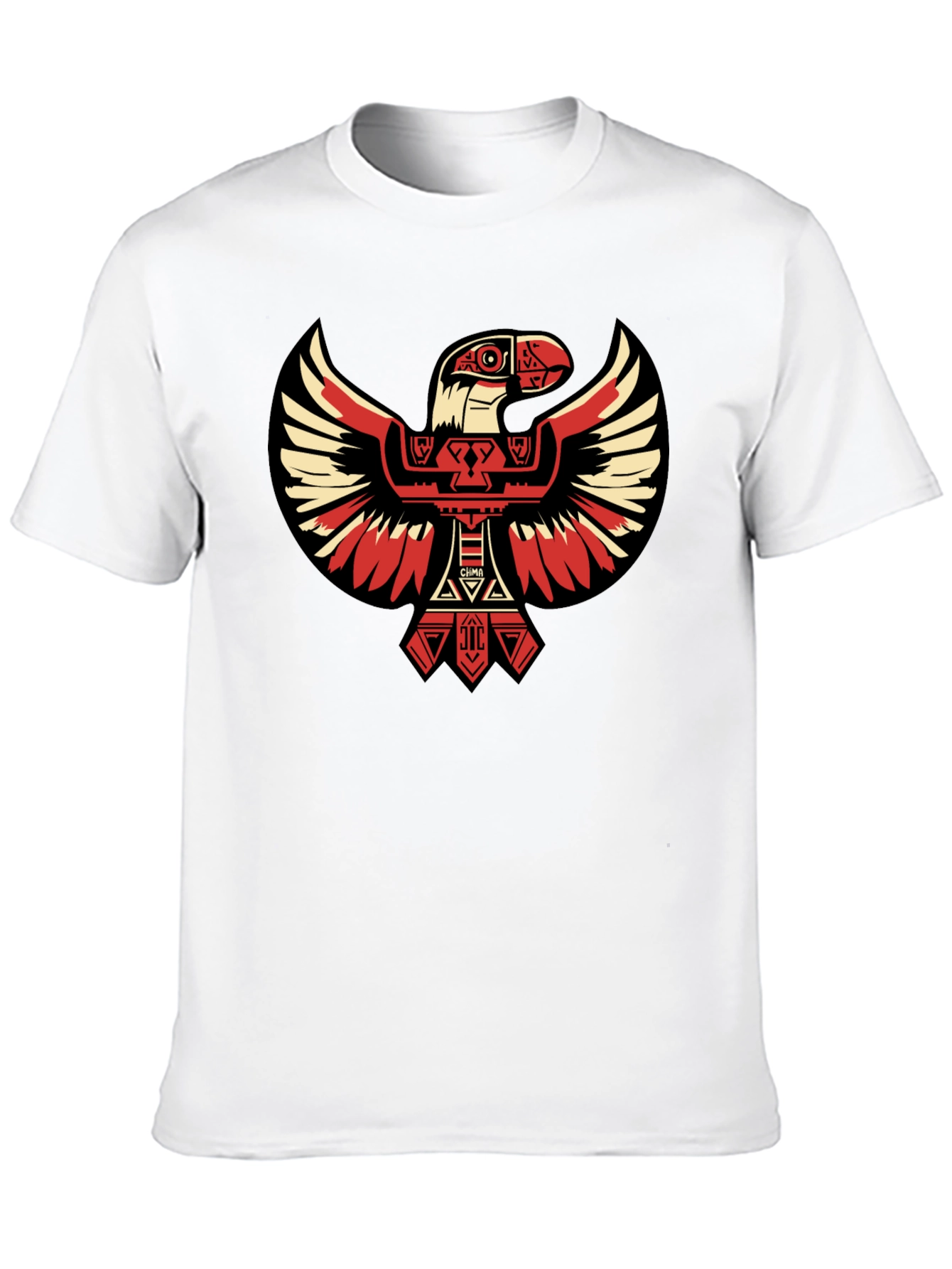 Black Aztec Eagle Graphic Tee - Black Cotton T-Shirt view 10