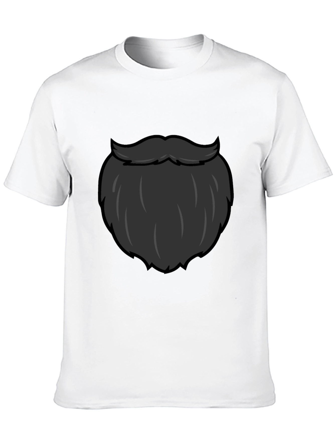 Black Funny Beard Graphic T-Shirt - Black Crew Neck Tee view 10
