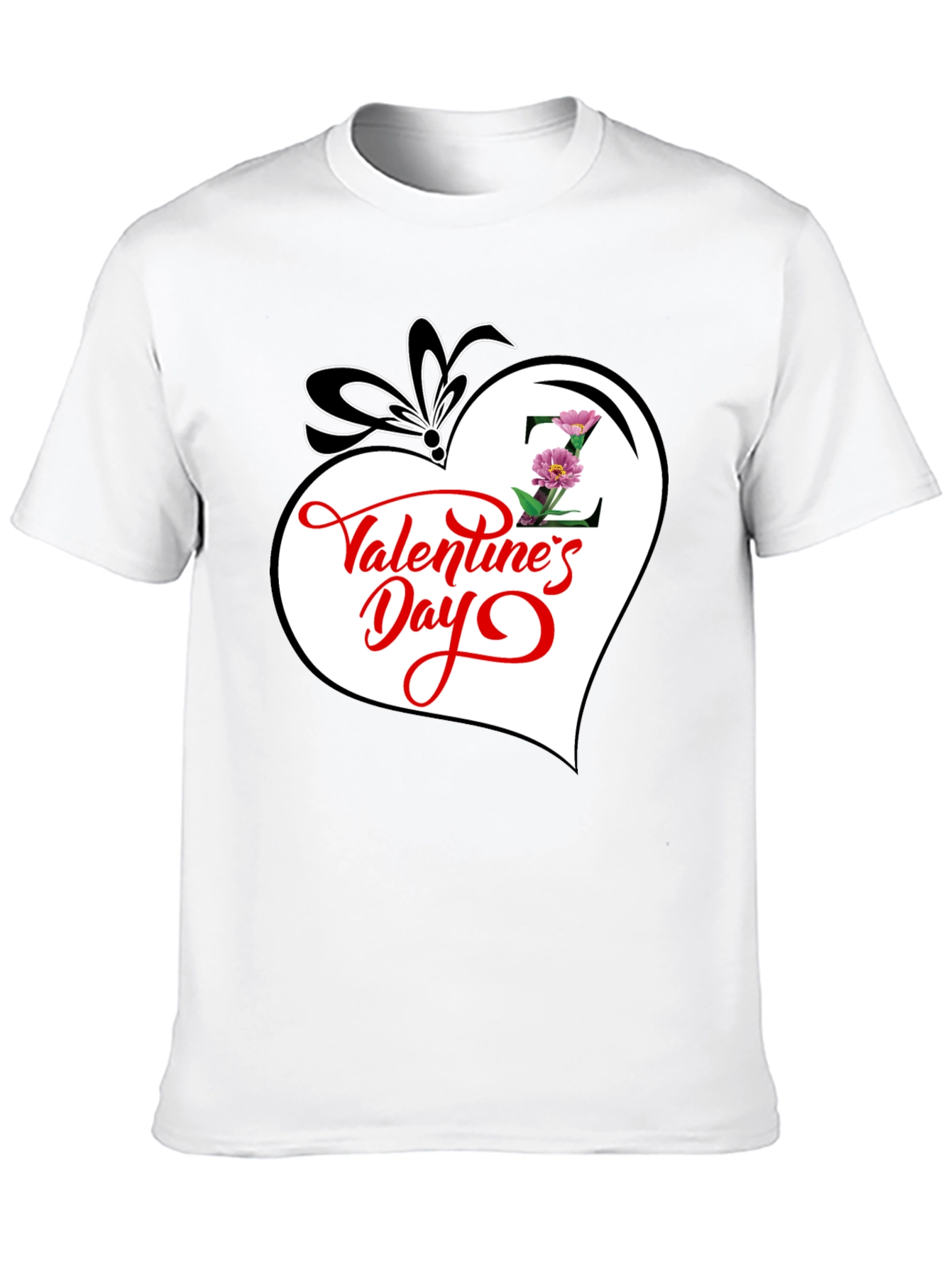 Black Valentine's Day Heart Graphic T-Shirt view 10