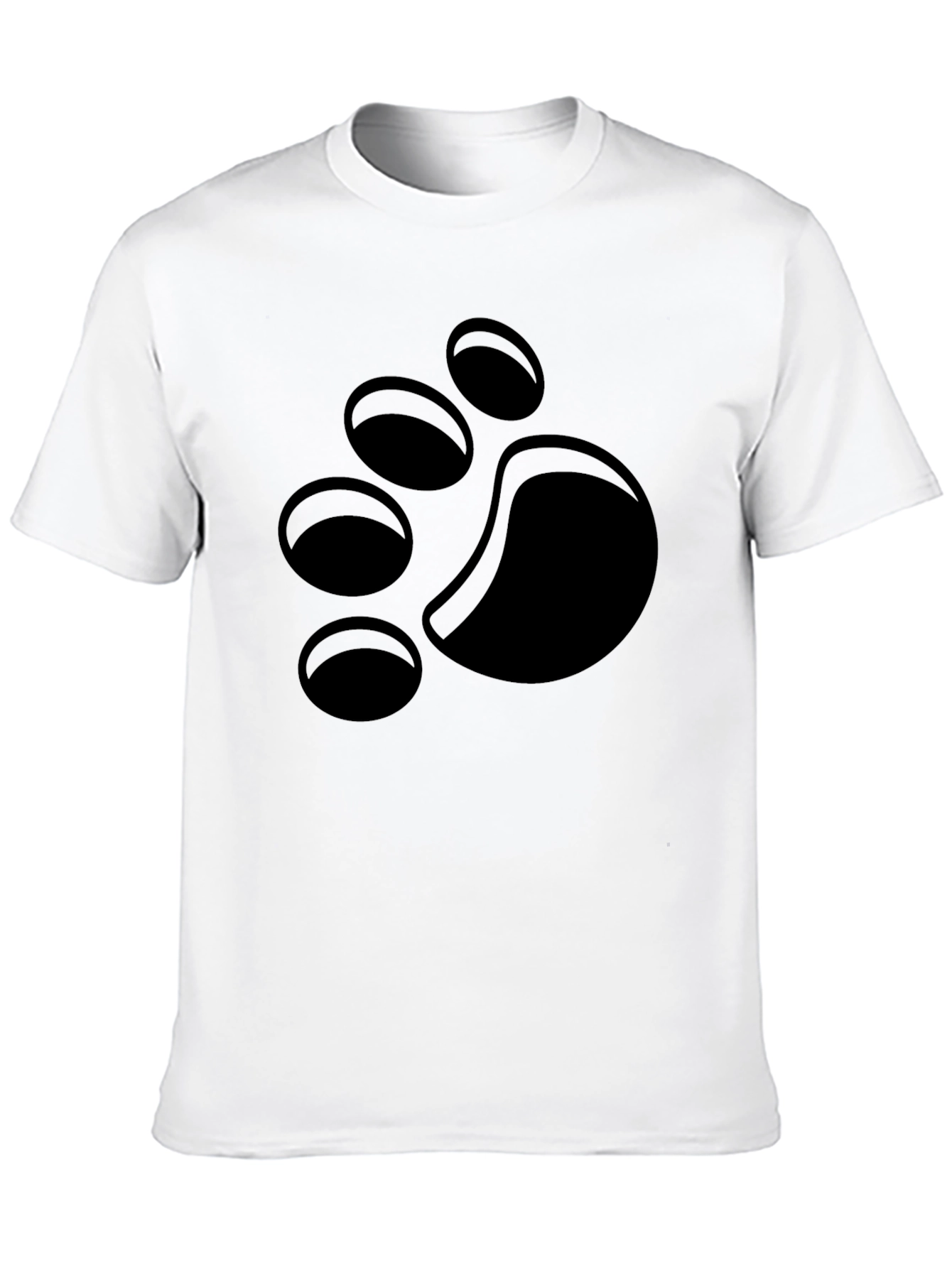 Black Black T-Shirt with Paw Print Design view 10