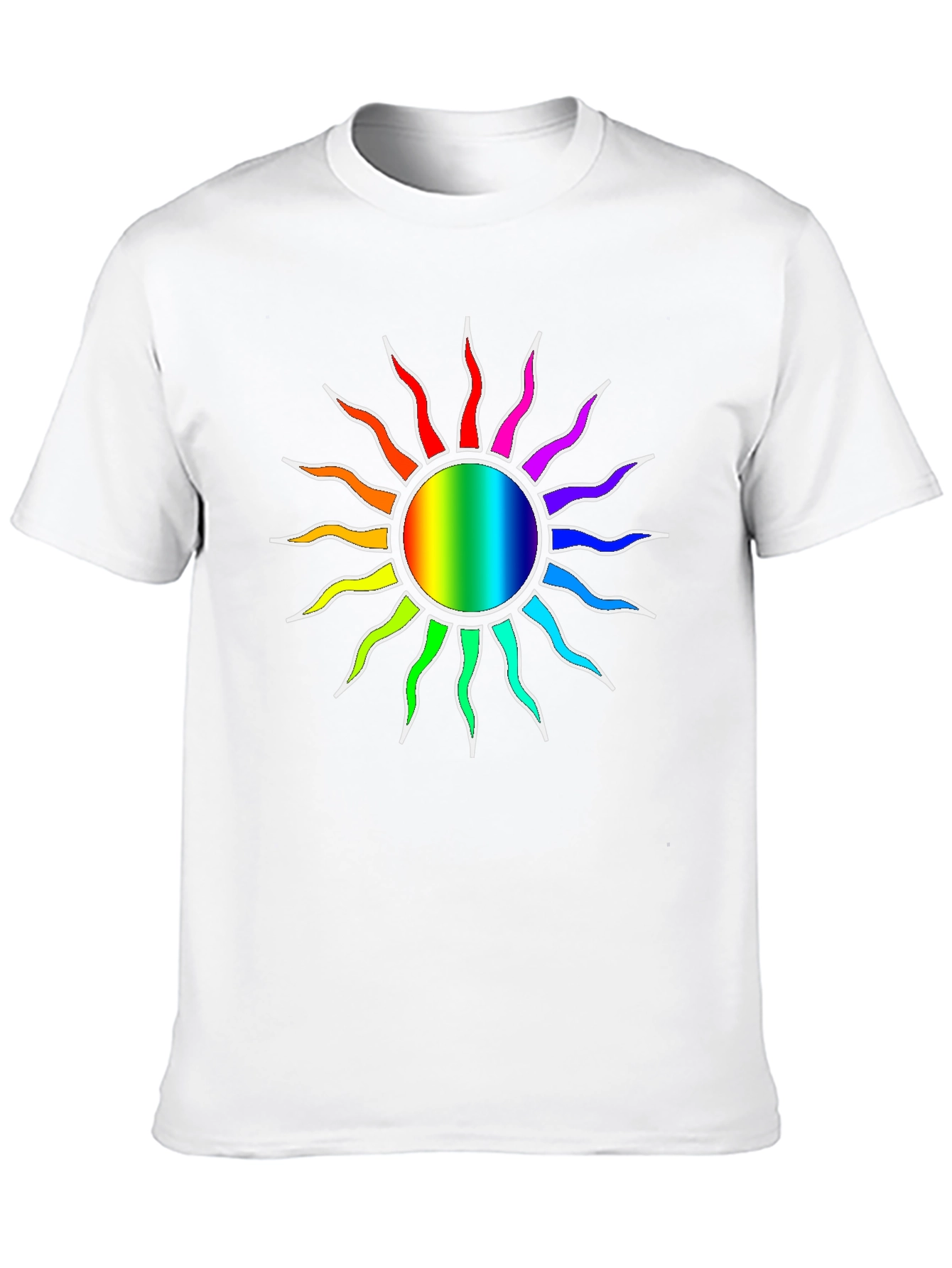 Black Rainbow Sun Graphic Black T-Shirt view 10