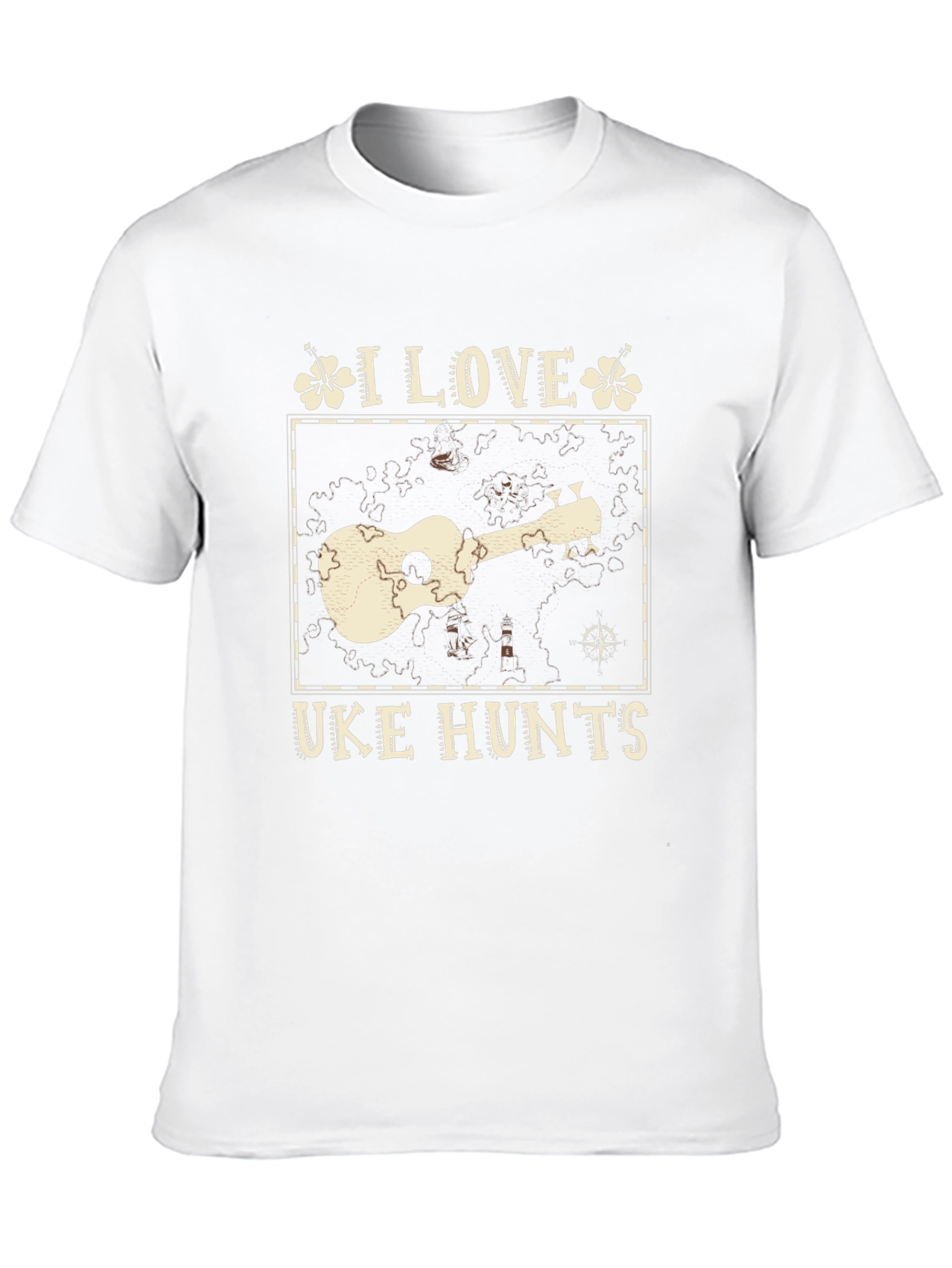 Black I Love Uke Hunts Graphic T-Shirt - Novelty Ukulele Tee view 10