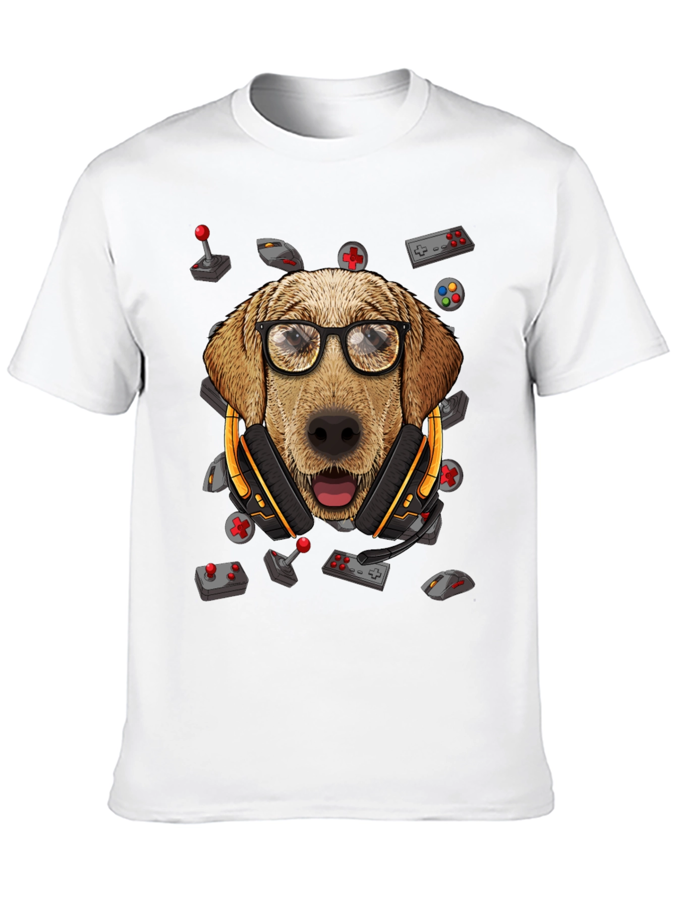 Gamer Dog T-Shirt - Golden Retriever Geek Tee - 10