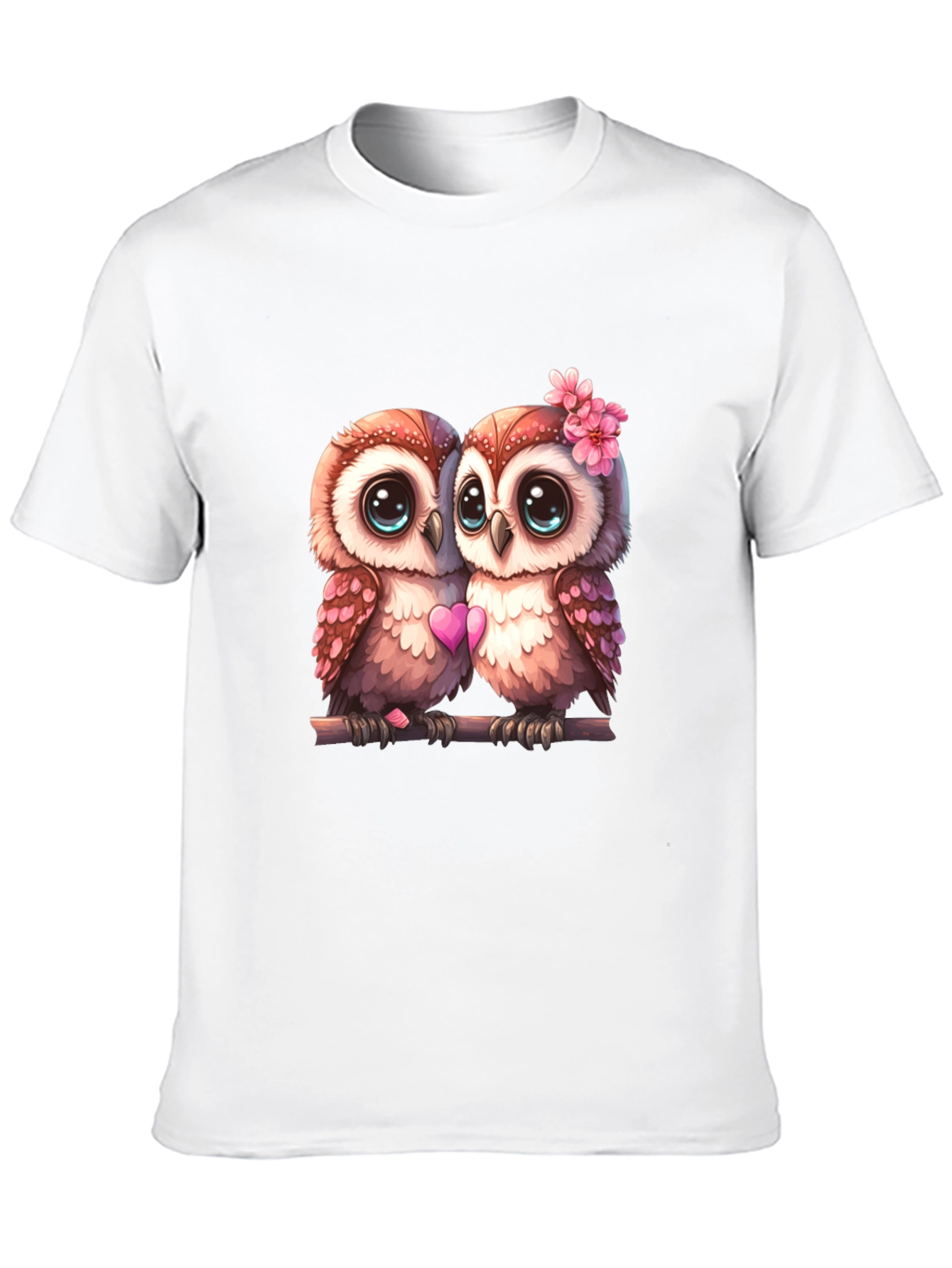 Black Owl Love T-Shirt - Cute Couple Owls Graphic Tee view 10