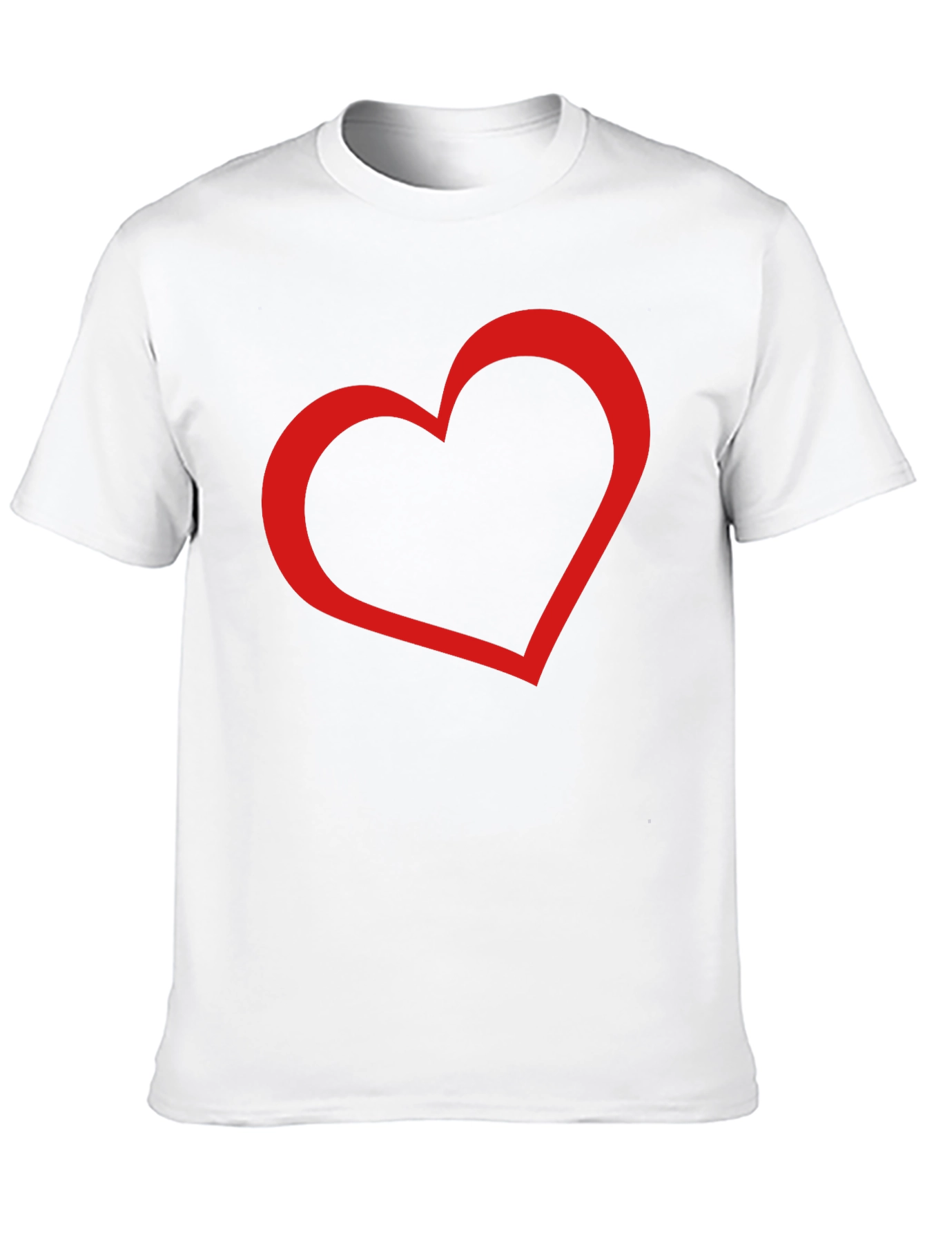 Black Men's Black Tee with Red Heart Graphic view 10