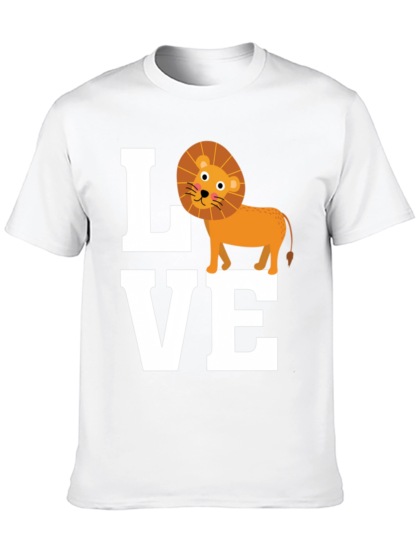 Black Love Lion Graphic Tee - Cute Animal T-Shirt view 10