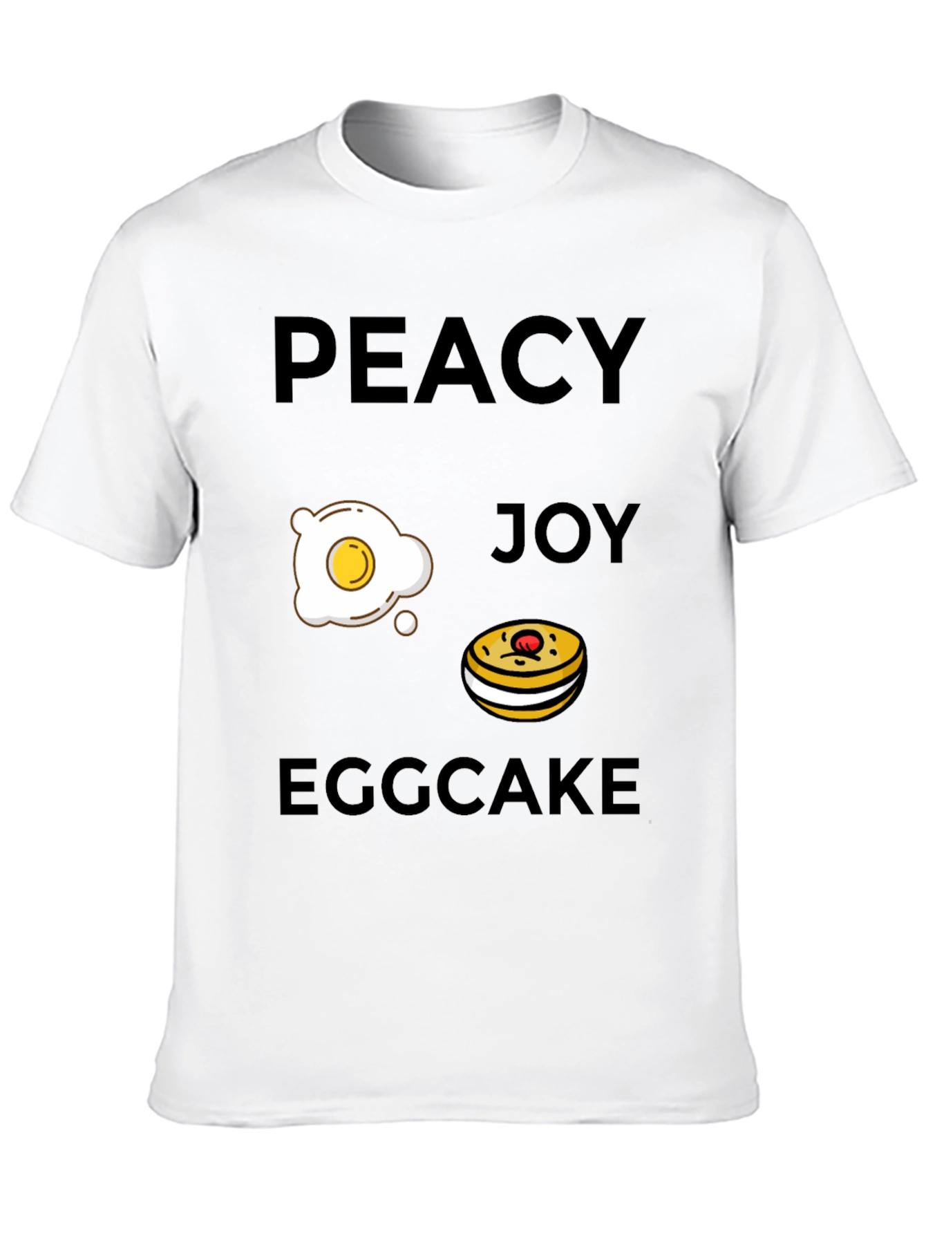 Black Peacy Joy Eggcake T-Shirt view 10