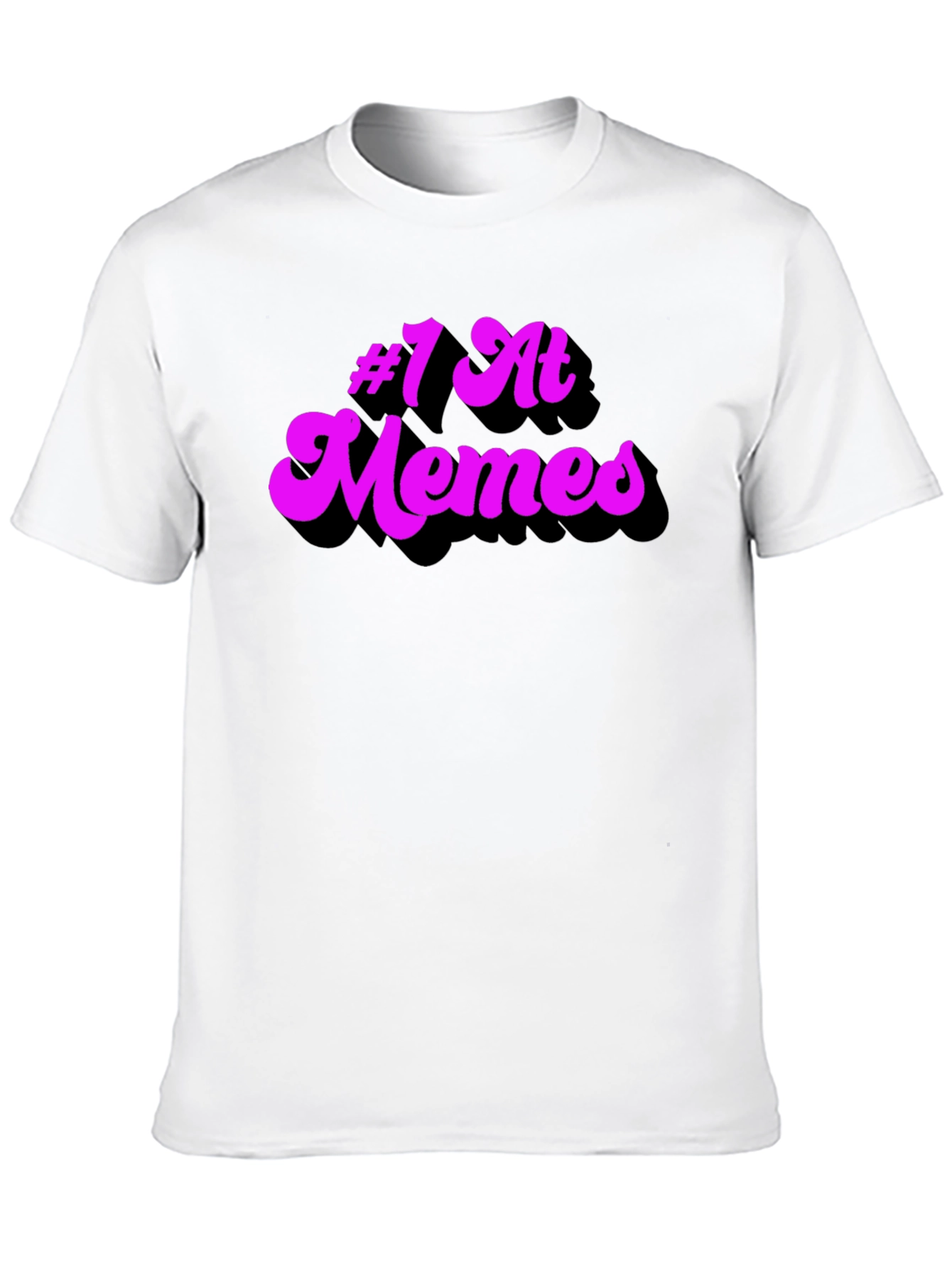 Black #1 at Memes Graphic T-Shirt - Black Cotton Tee view 10