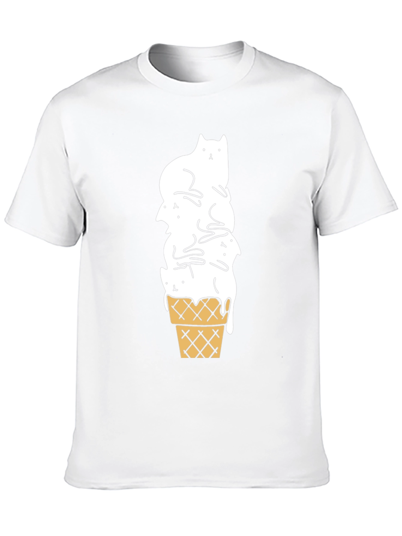 Black Cat Ice Cream Cone Black T-Shirt view 10