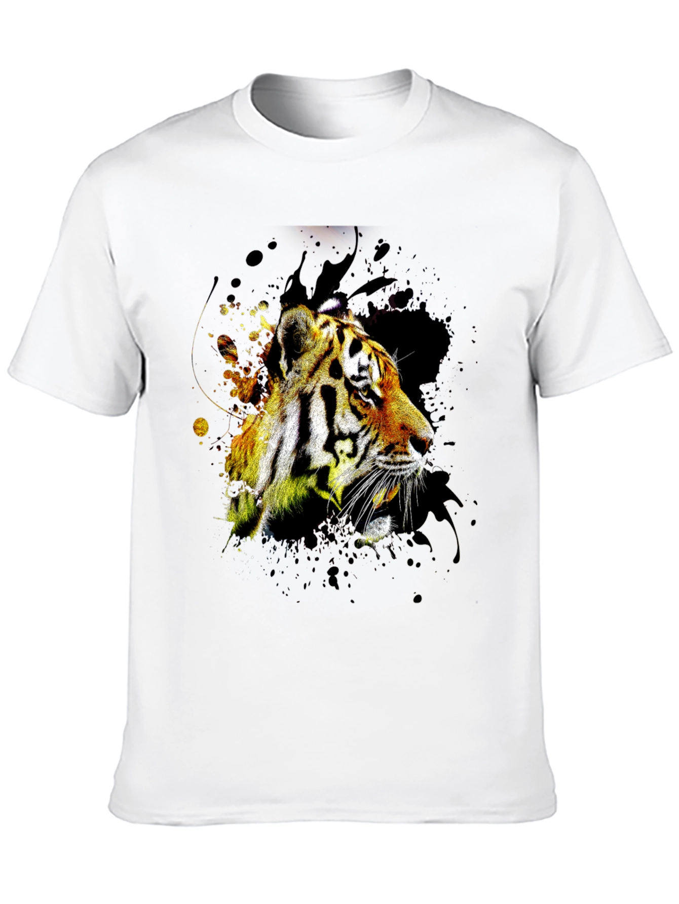 Black Tiger Graphic Print Black T-Shirt view 10