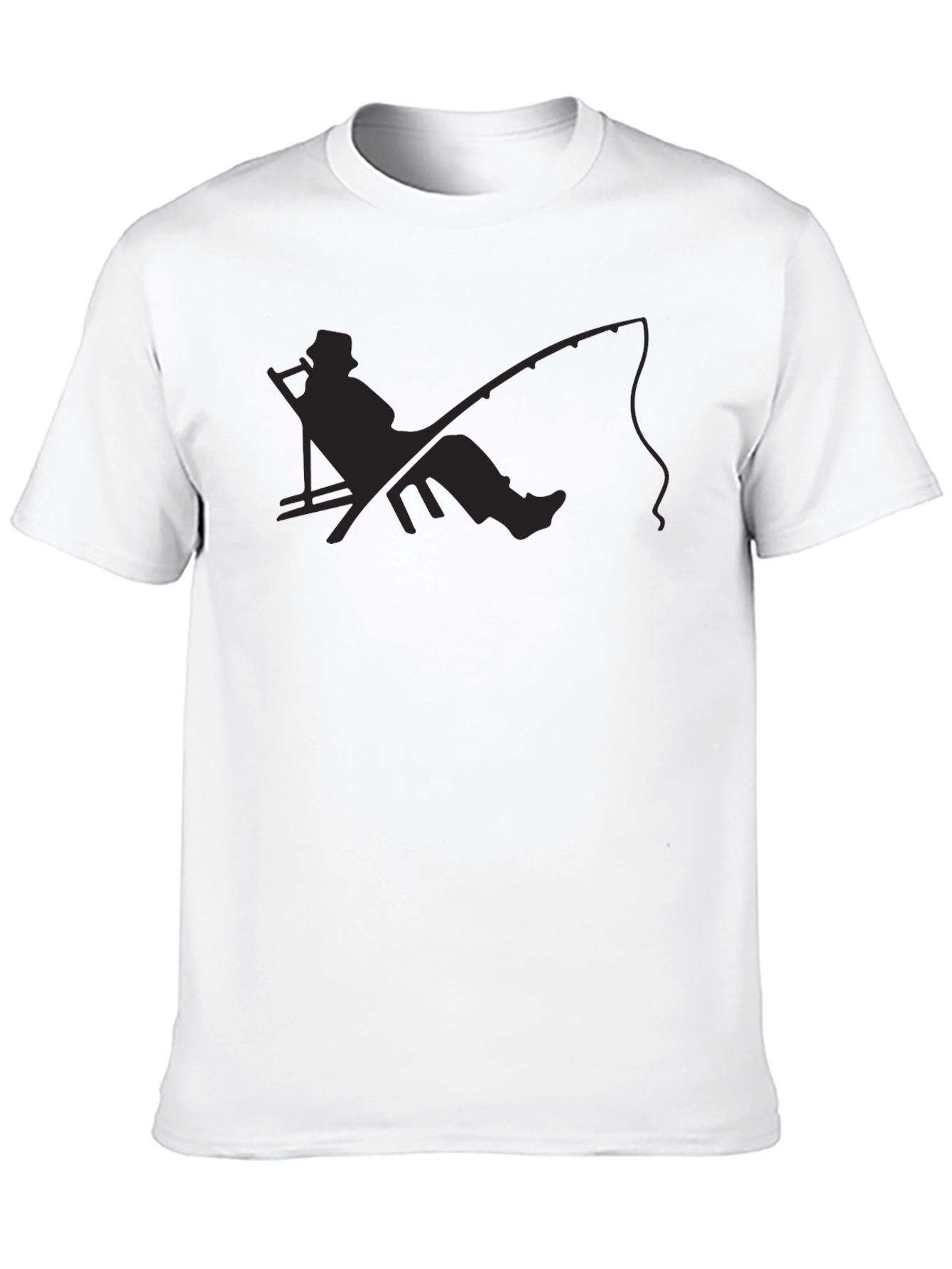 Black Relaxed Fisherman Graphic Tee - Black Cotton Blend view 10