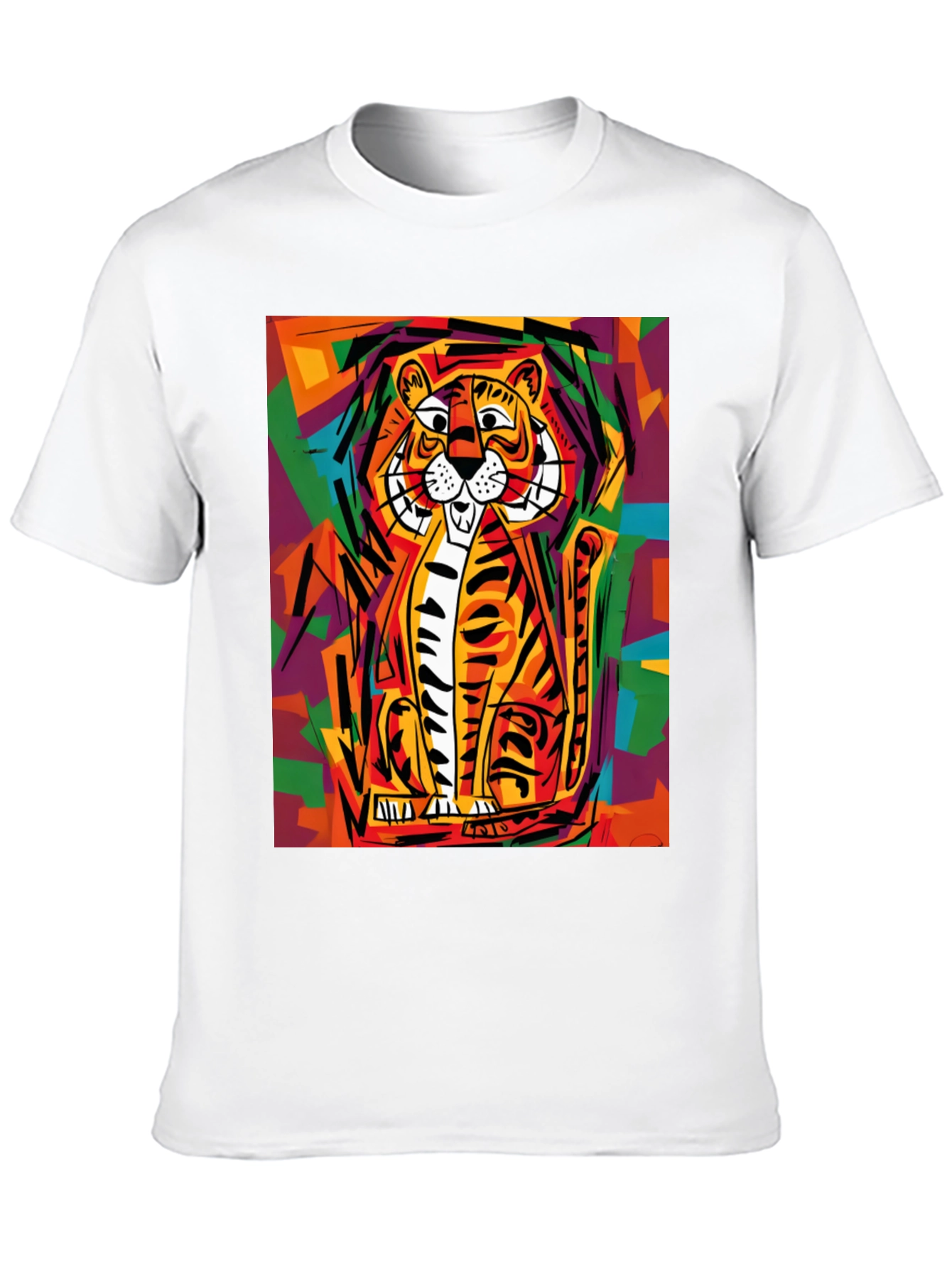 Black Abstract Tiger Graphic Tee - Soft Black Cotton view 10